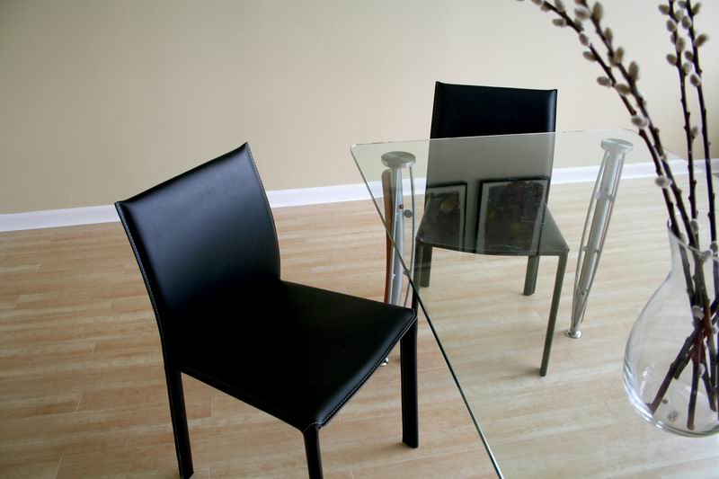 Baxton Studio Black Burridge Leather Dining Chair (Set of 2)
