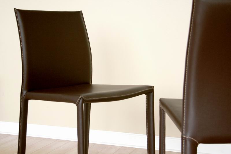 Baxton Studio Brown Burridge Leather Dining Chair (Set of 2)
