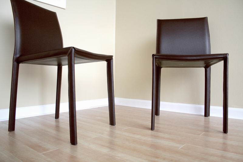 Baxton Studio Brown Burridge Leather Dining Chair (Set of 2)