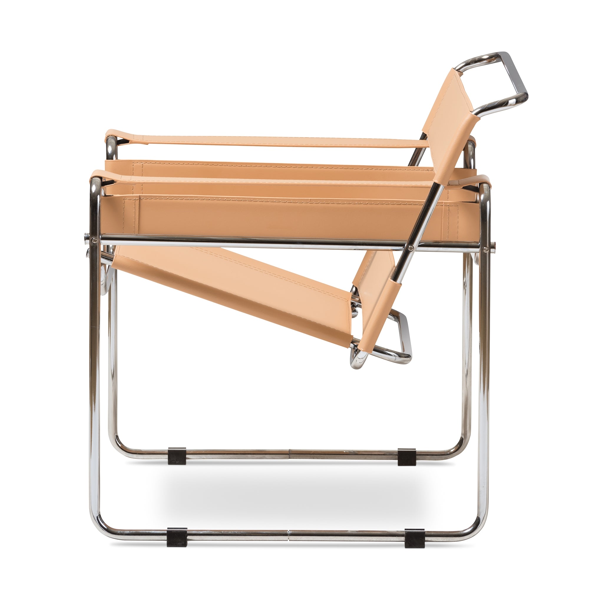Baxton Studio Jericho Tan Leather Mid-Century Modern Accent Chair