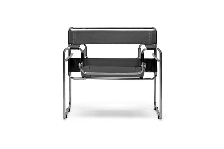 Baxton Studio Jericho Black Leather Accent Chair