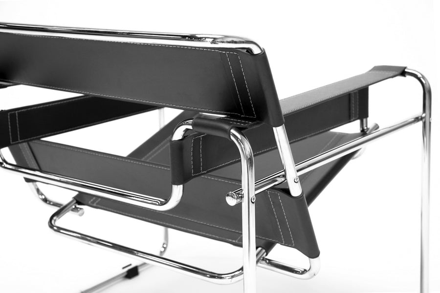 Baxton Studio Jericho Black Leather Accent Chair