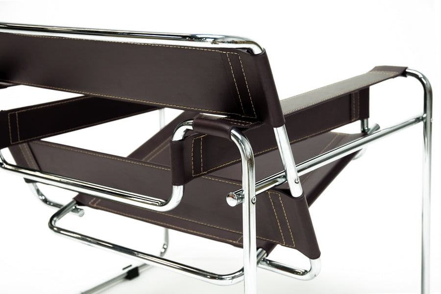 Baxton Studio Jericho Brown Leather Accent Chair