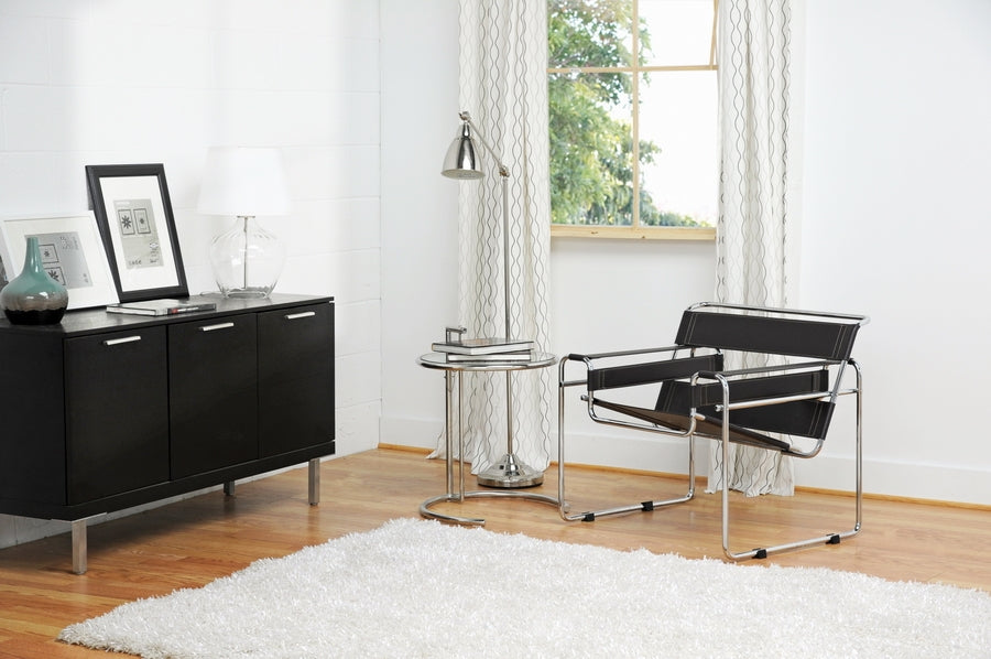 Baxton Studio Jericho Brown Leather Accent Chair