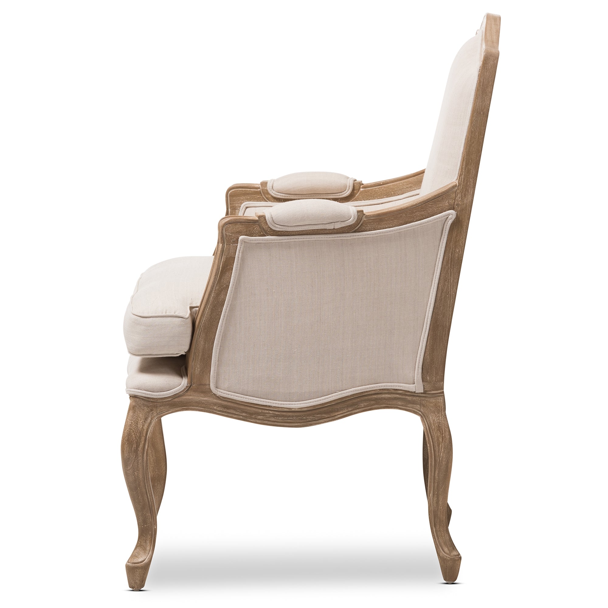 Baxton Studio Nivernais Wood Traditional French Accent Chair