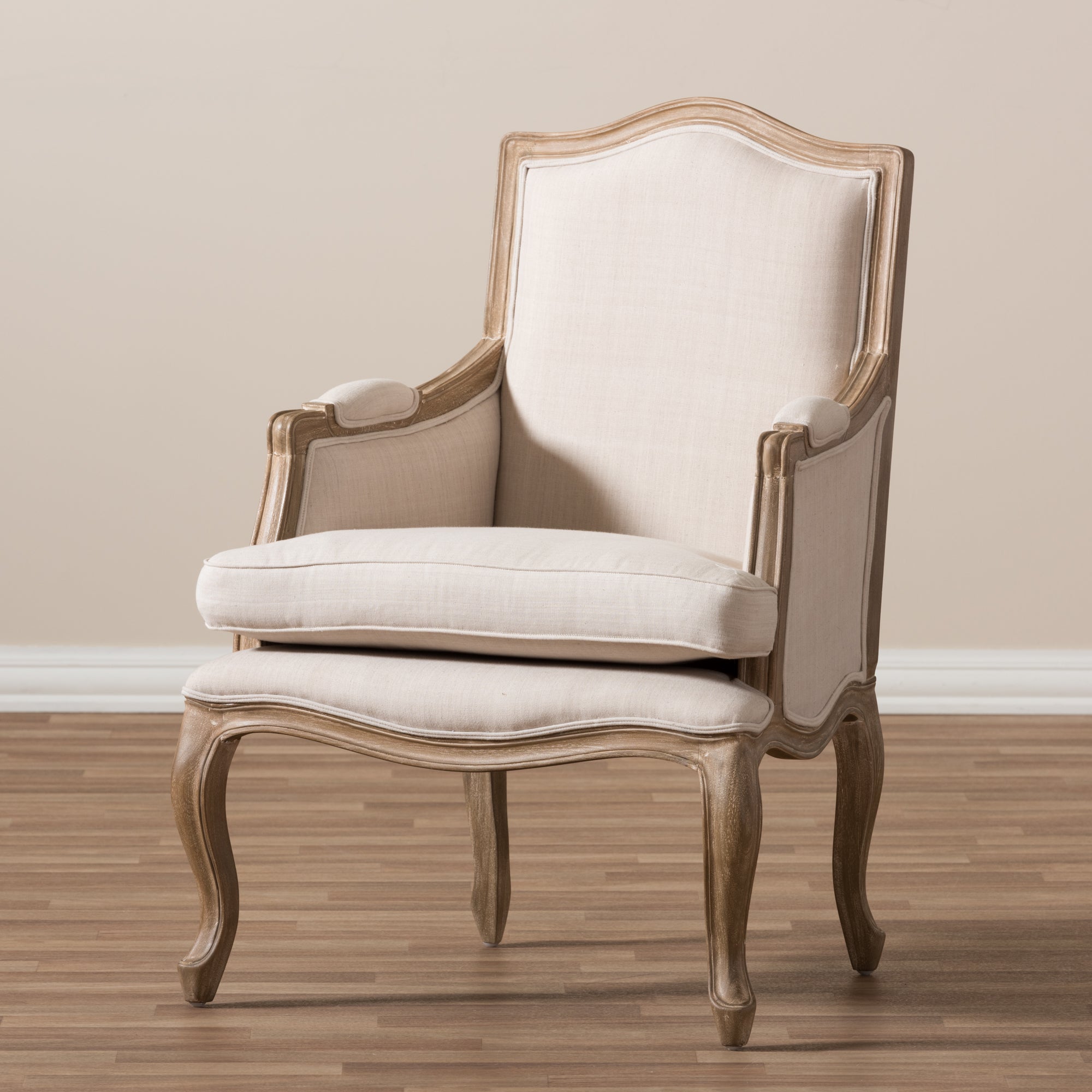 Baxton Studio Nivernais Wood Traditional French Accent Chair