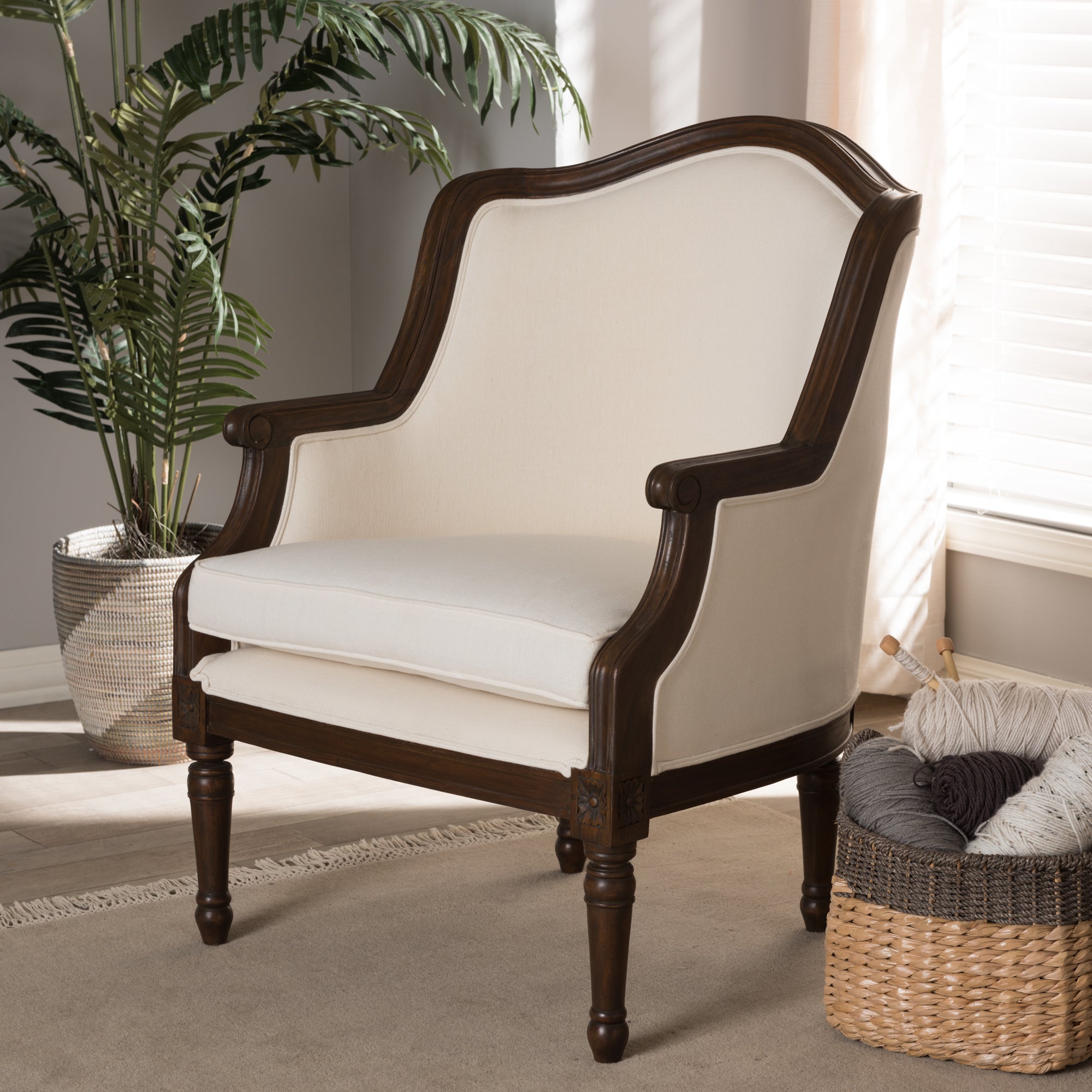Baxton Studio Charlemagne Traditional French Accent Chair-