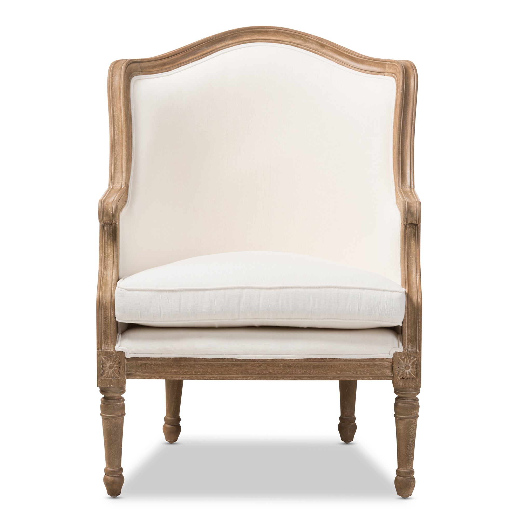 Baxton Studio Charlemagne Traditional French Accent Chair-Oak