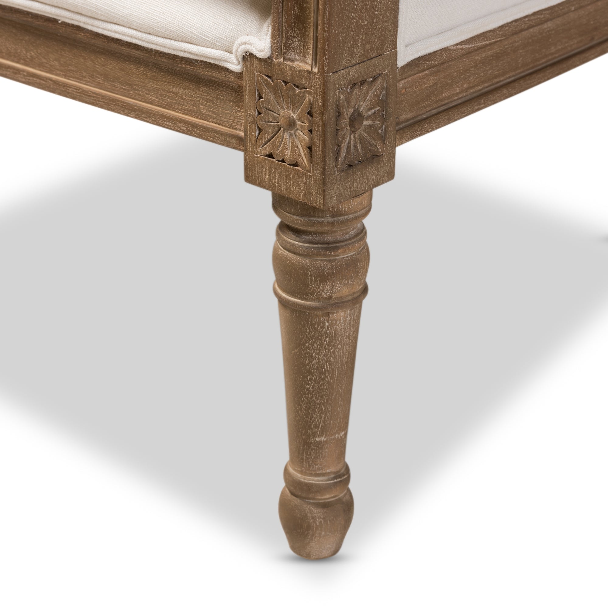 Baxton Studio Charlemagne Traditional French Accent Chair-Oak