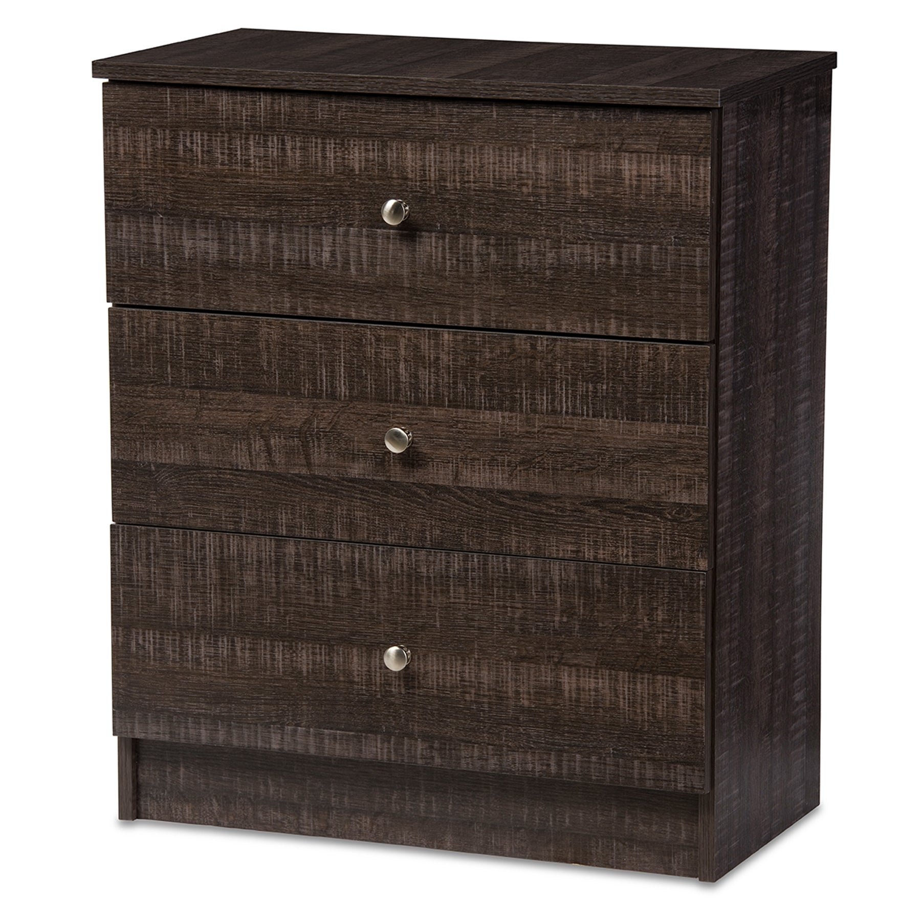 Baxton Studio Decon Modern and Contemporary Espresso Brown Wood 3-Drawer Storage Chest