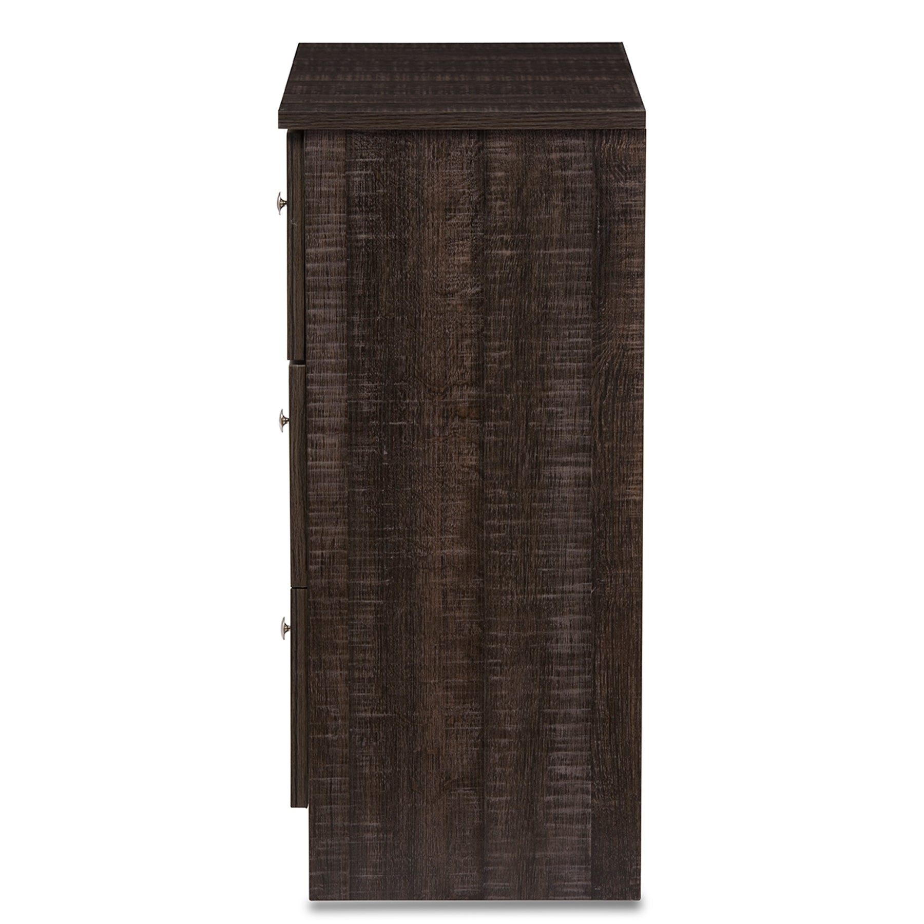 Baxton Studio Decon Modern and Contemporary Espresso Brown Wood 3-Drawer Storage Chest