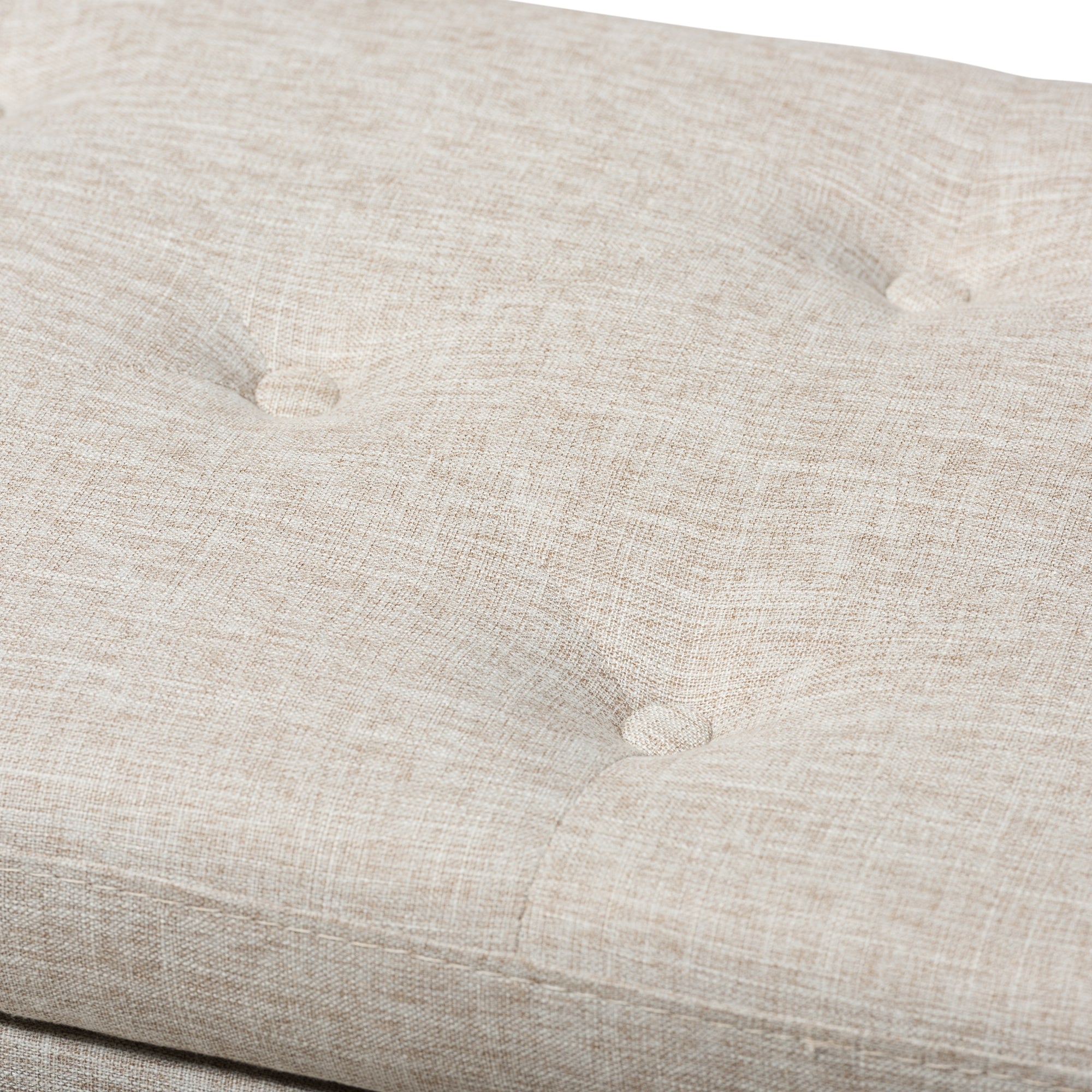 Baxton Studio Hannah Modern and Contemporary Beige Fabric Upholstered Button-Tufting Storage Ottoman Bench