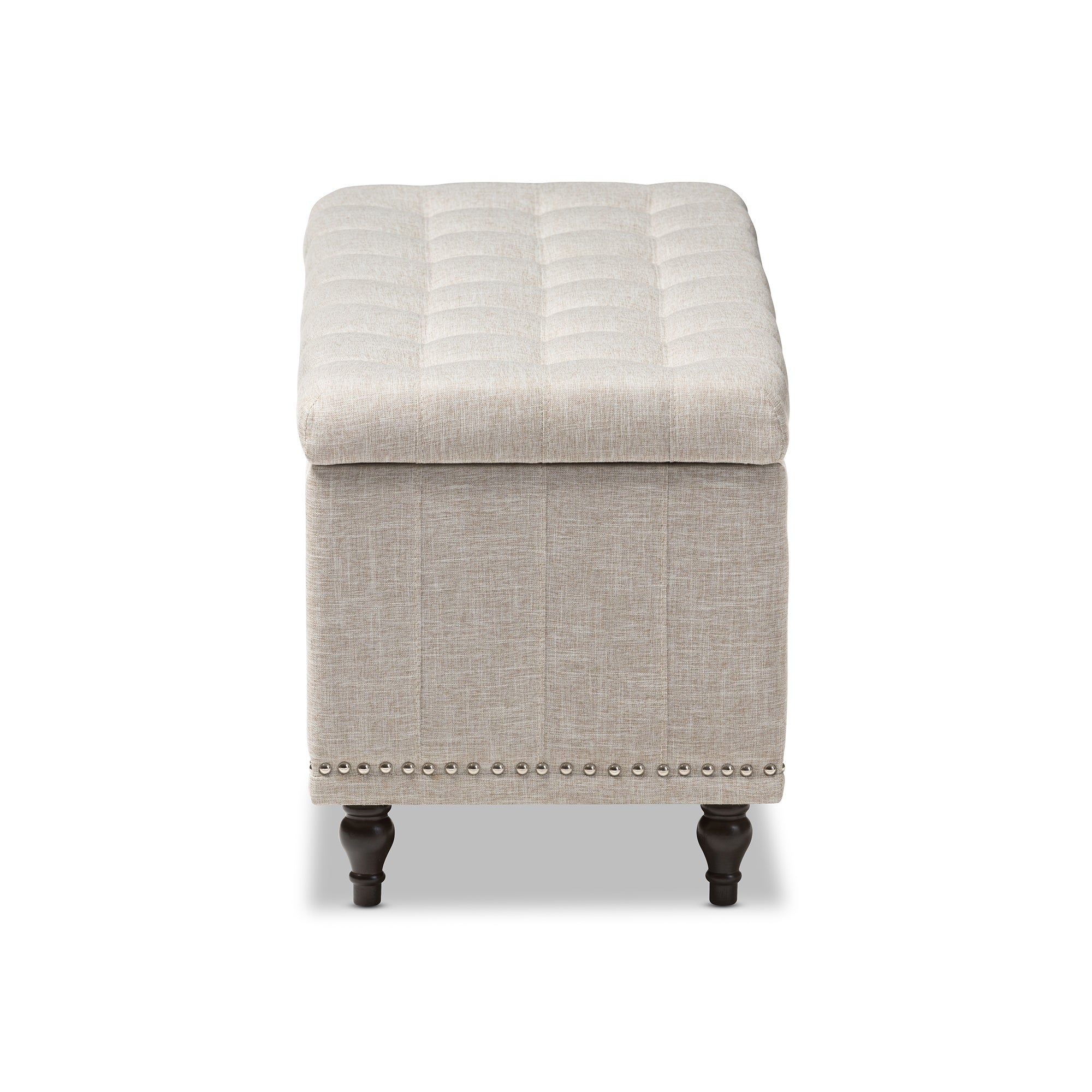 Baxton Studio Kaylee Modern Classic Beige Fabric Upholstered Button-Tufting Storage Ottoman Bench