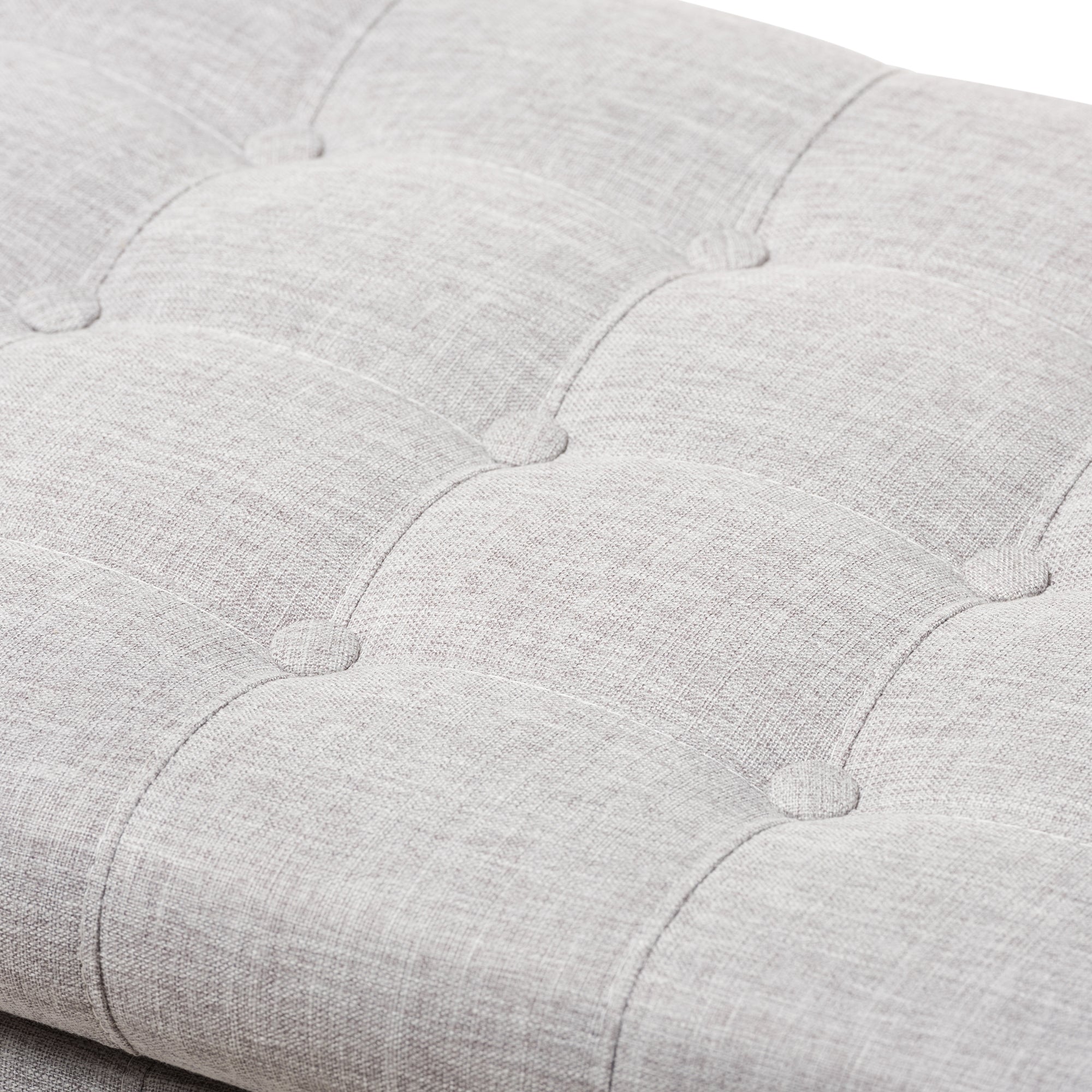 Baxton Studio Kaylee Modern Classic Grayish Beige Fabric Upholstered Button-Tufting Storage Ottoman Bench