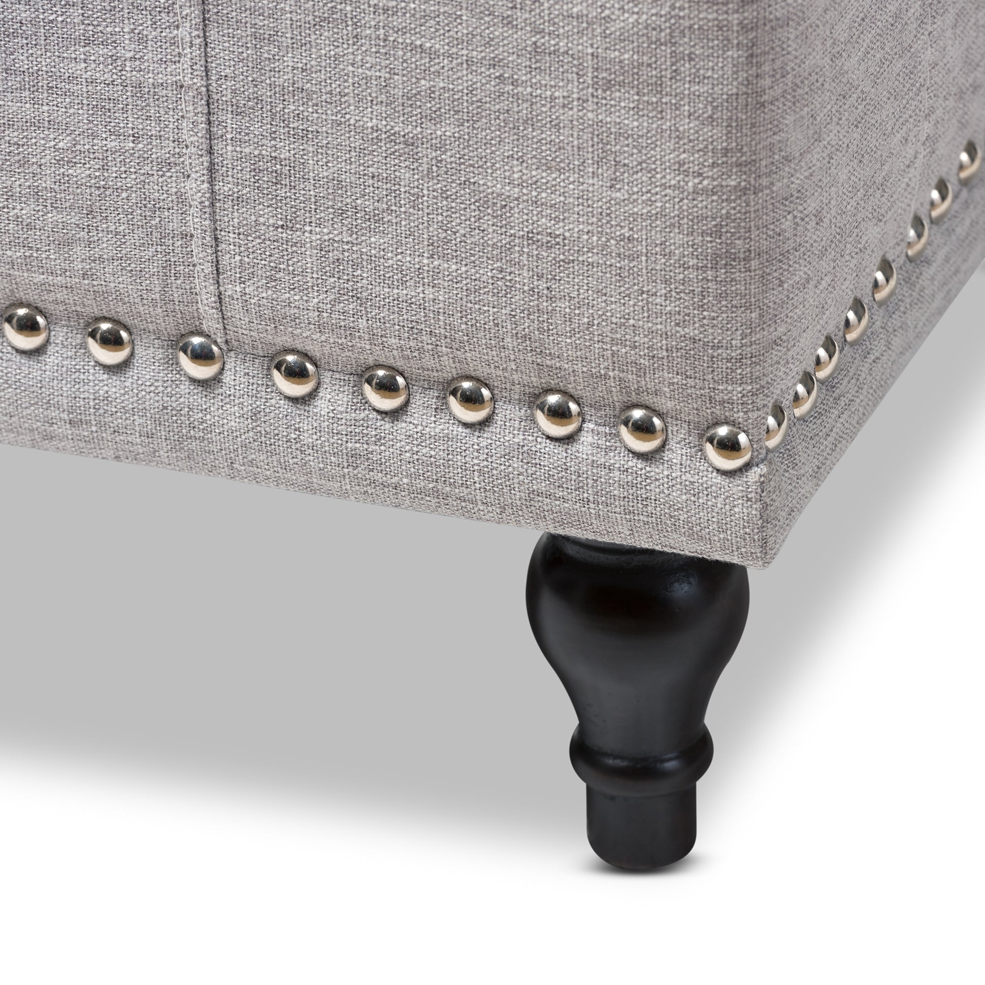 Baxton Studio Kaylee Modern Classic Grayish Beige Fabric Upholstered Button-Tufting Storage Ottoman Bench