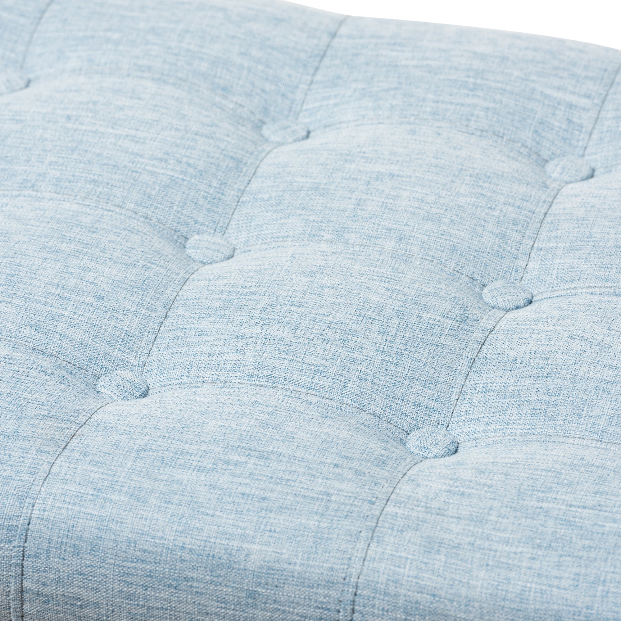 Baxton Studio Kaylee Modern Classic Light Blue Fabric Upholstered Button-Tufting Storage Ottoman Bench