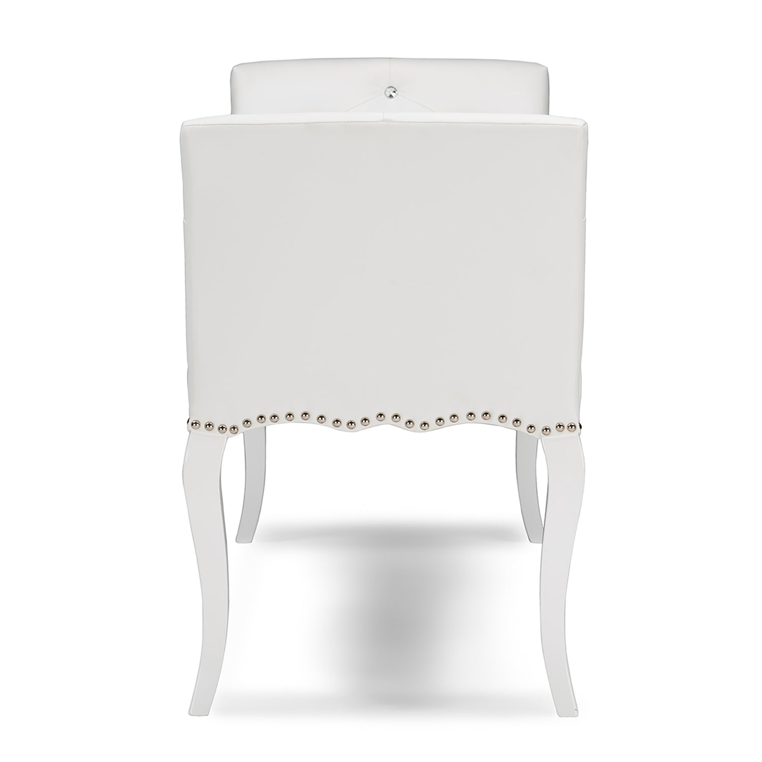 Baxton Studio Kristy Modern and Contemporary White Faux Leather Classic Seating Bench