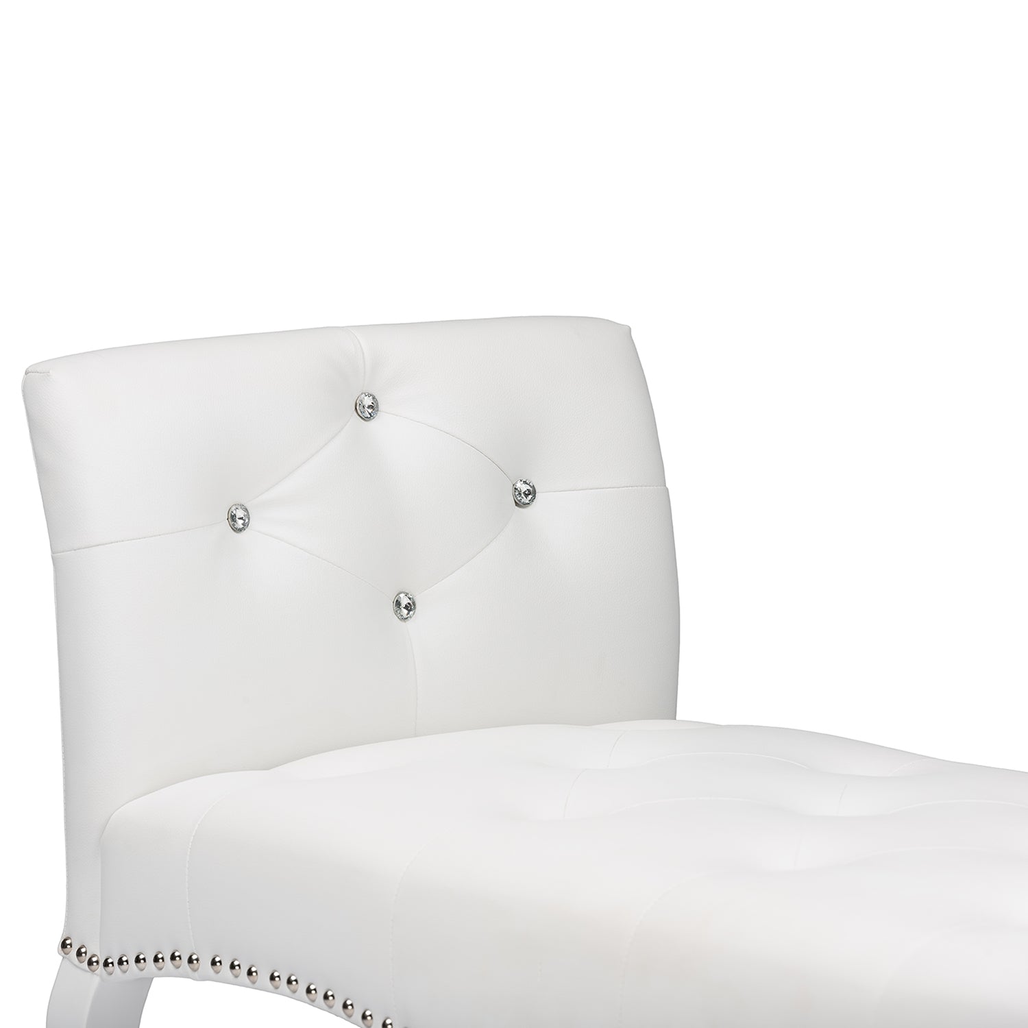 Baxton Studio Kristy Modern and Contemporary White Faux Leather Classic Seating Bench