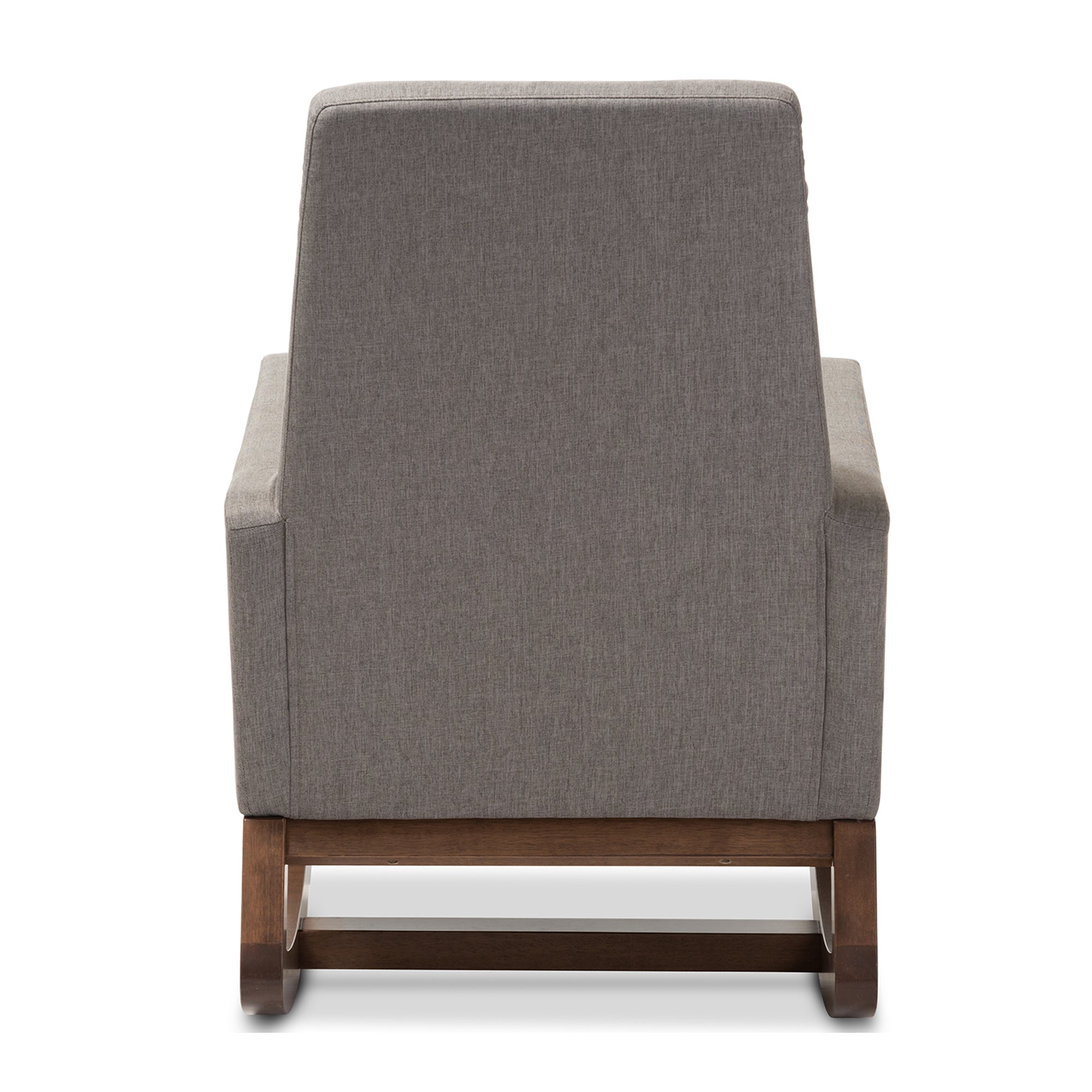 Baxton Studio Yashiya Mid-century Retro Modern Grey Fabric Upholstered Rocking Chair