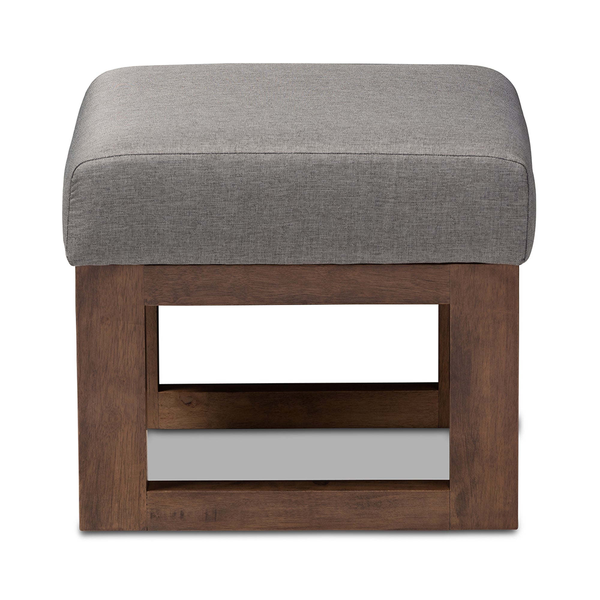 Baxton Studio Yashiya Mid-century Retro Modern Grey Fabric Upholstered Ottoman Stool
