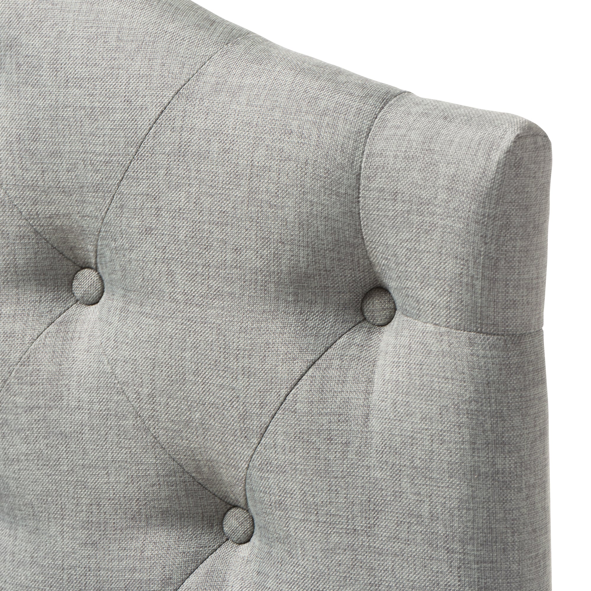 Baxton Studio Myra Modern and Contemporary Grey Fabric Upholstered Button-Tufted Scalloped Twin Size Headboard