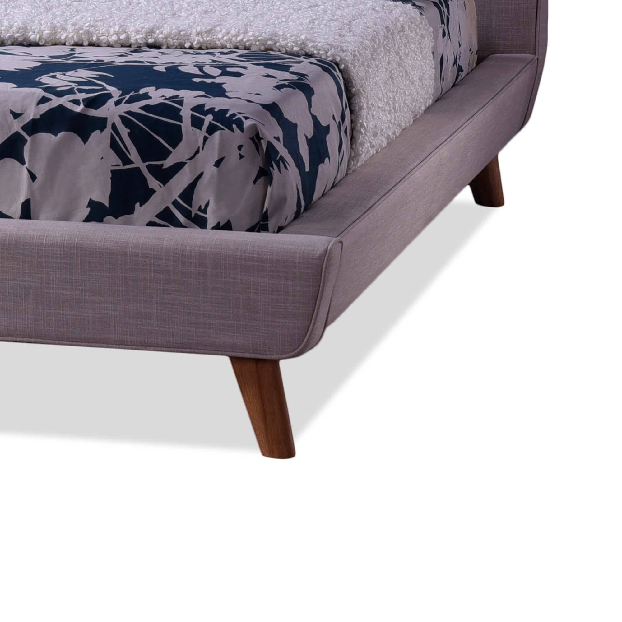 Baxton Studio Jonesy Scandinavian Style Mid-century Beige Fabric  Upholstered Queen Size Platform Bed