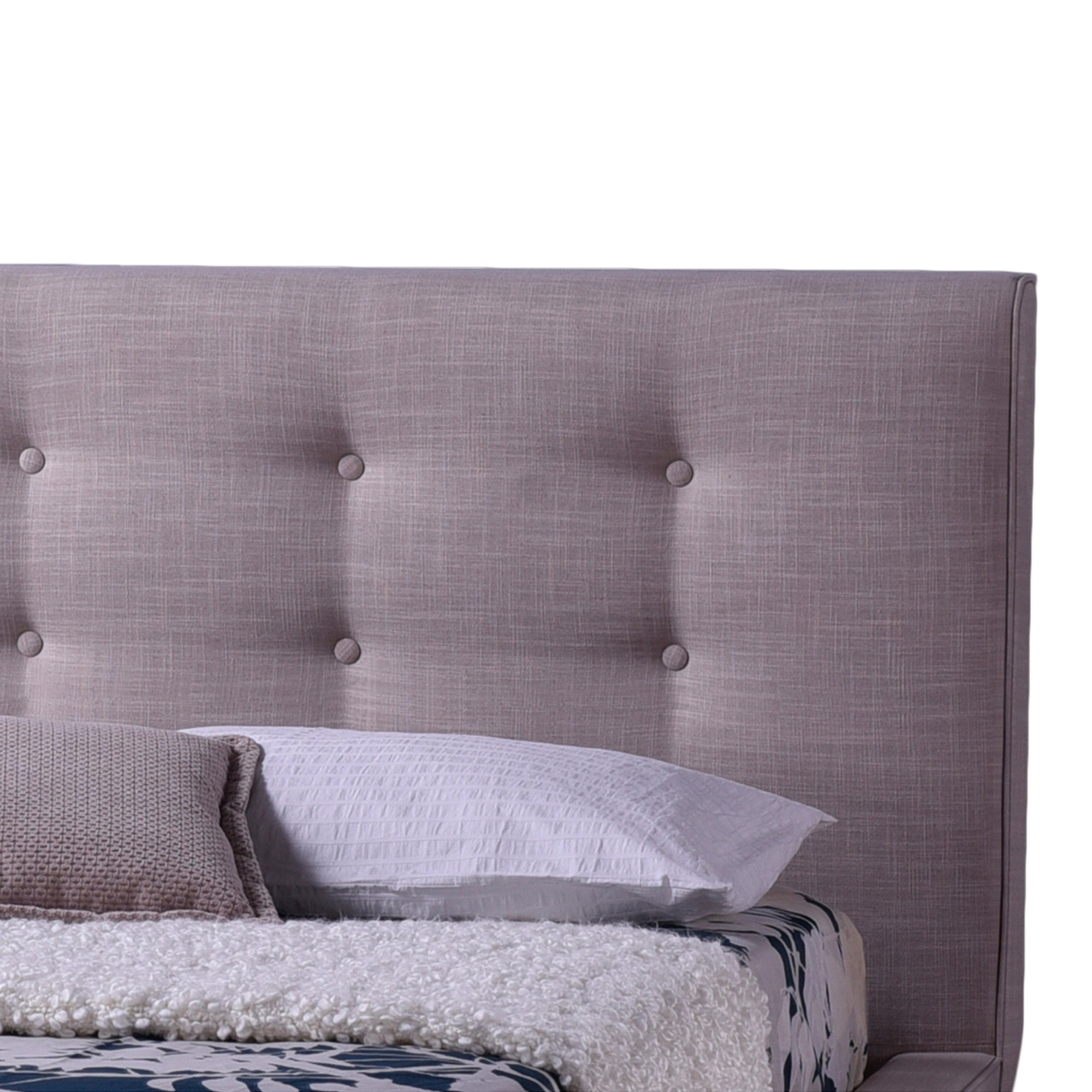 Baxton Studio Jonesy Scandinavian Style Mid-century Beige Fabric  Upholstered Queen Size Platform Bed