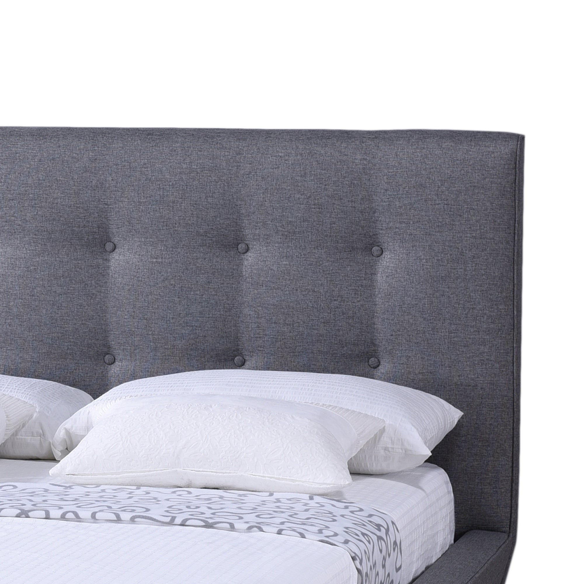 Baxton Studio Jonesy Scandinavian Style Mid-century Grey Fabric  Upholstered Queen Size Platform Bed