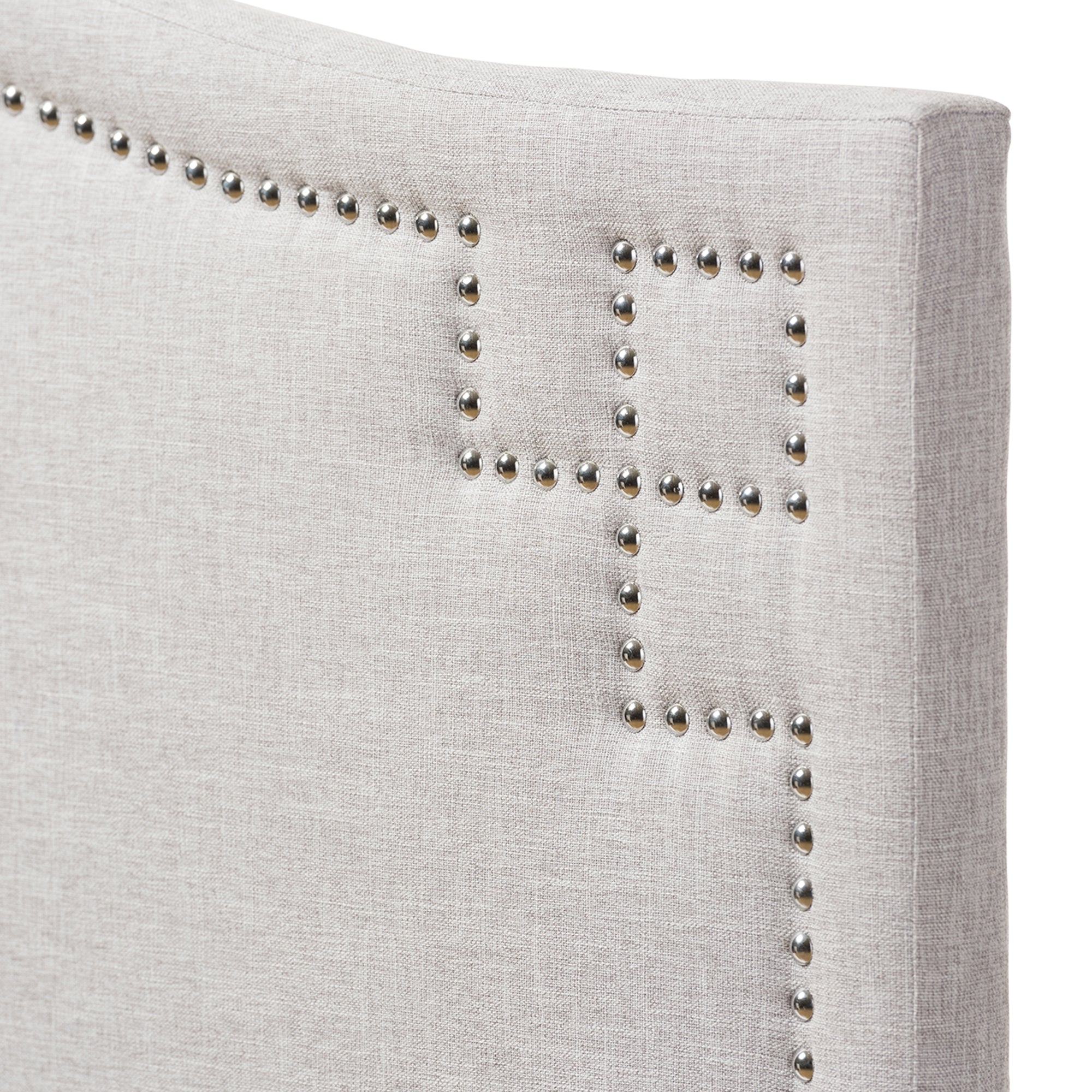 Baxton Studio Aubrey Modern and Contemporary Greyish Beige Fabric Upholstered King Size Headboard