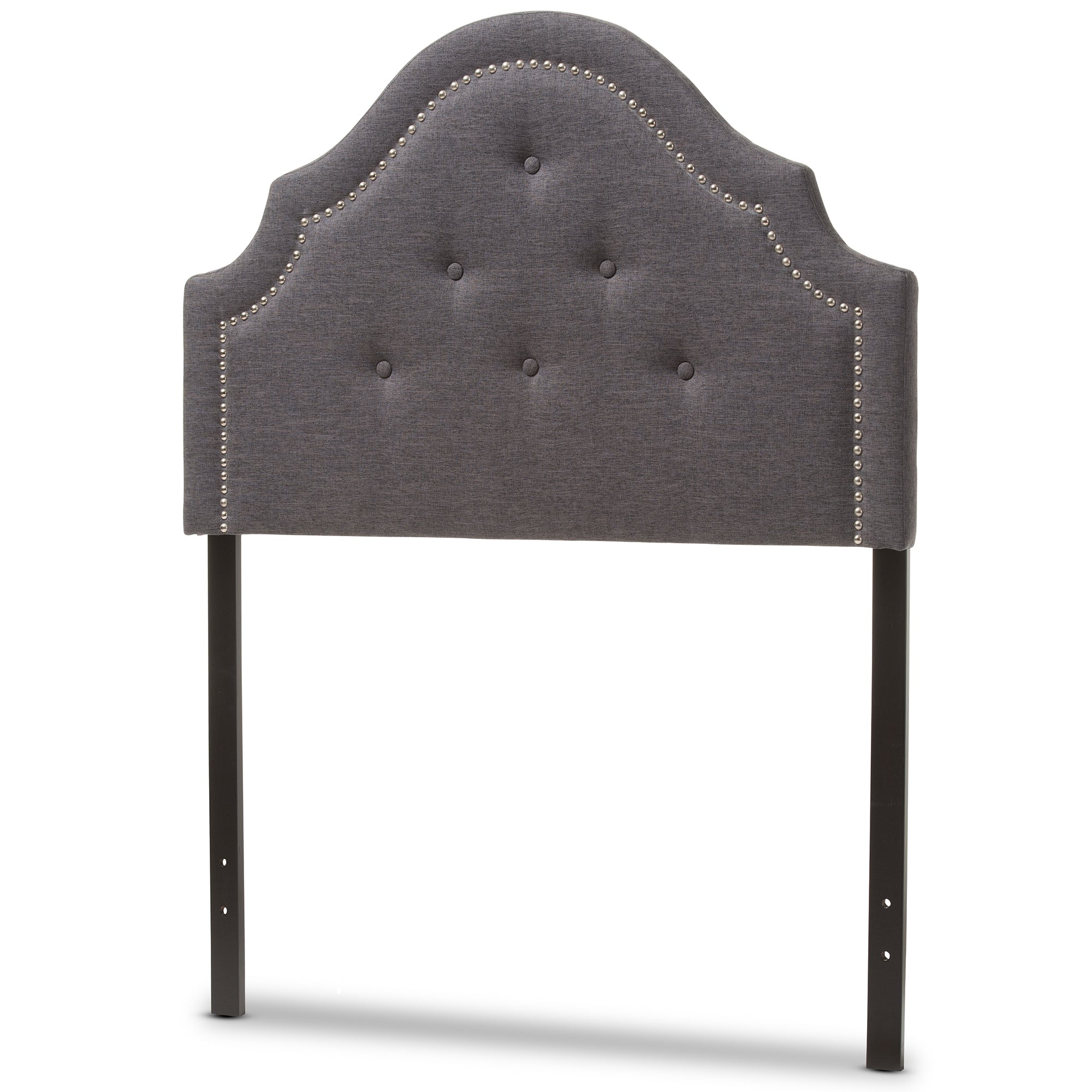 Baxton Studio Cora Modern and Contemporary Dark Grey Fabric Upholstered Twin Size Headboard