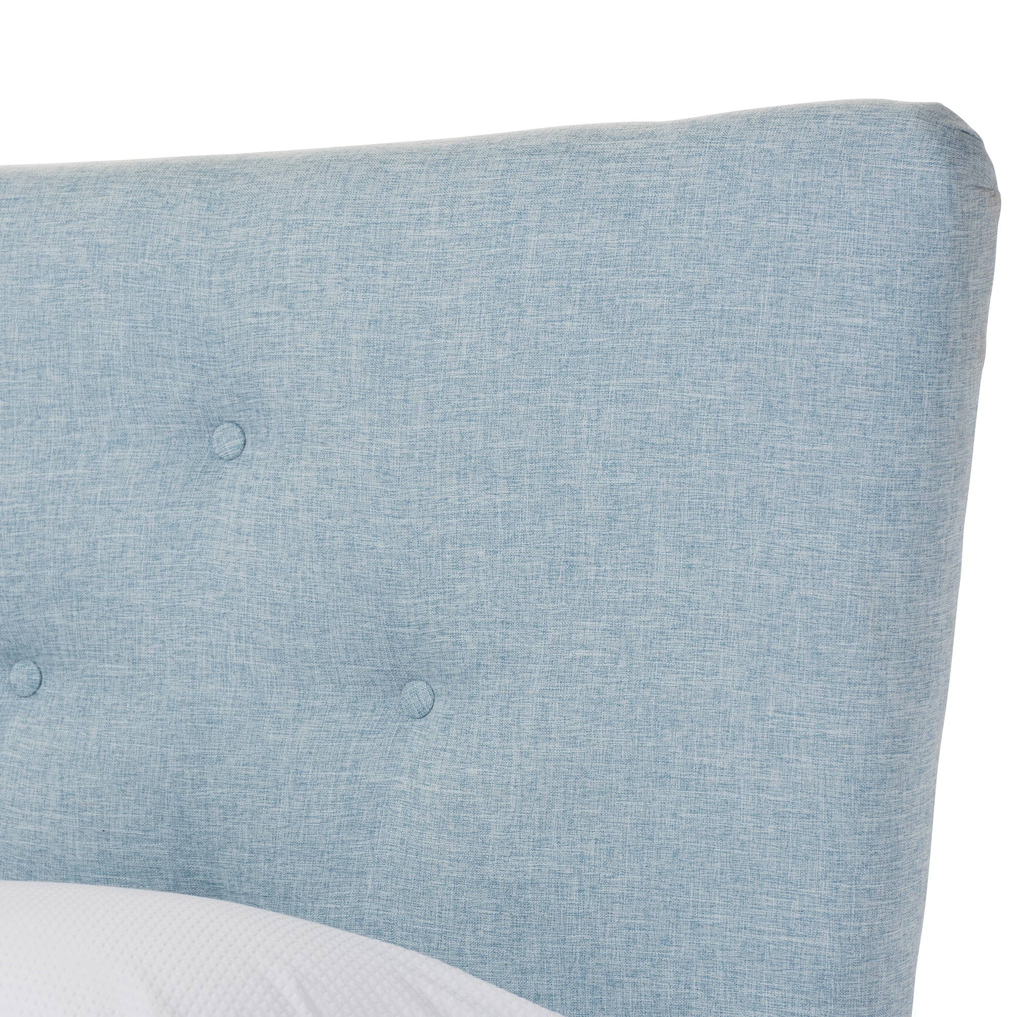 Baxton Studio Hannah Mid-Century Modern Sky Blue Fabric Queen Size Platform Bed