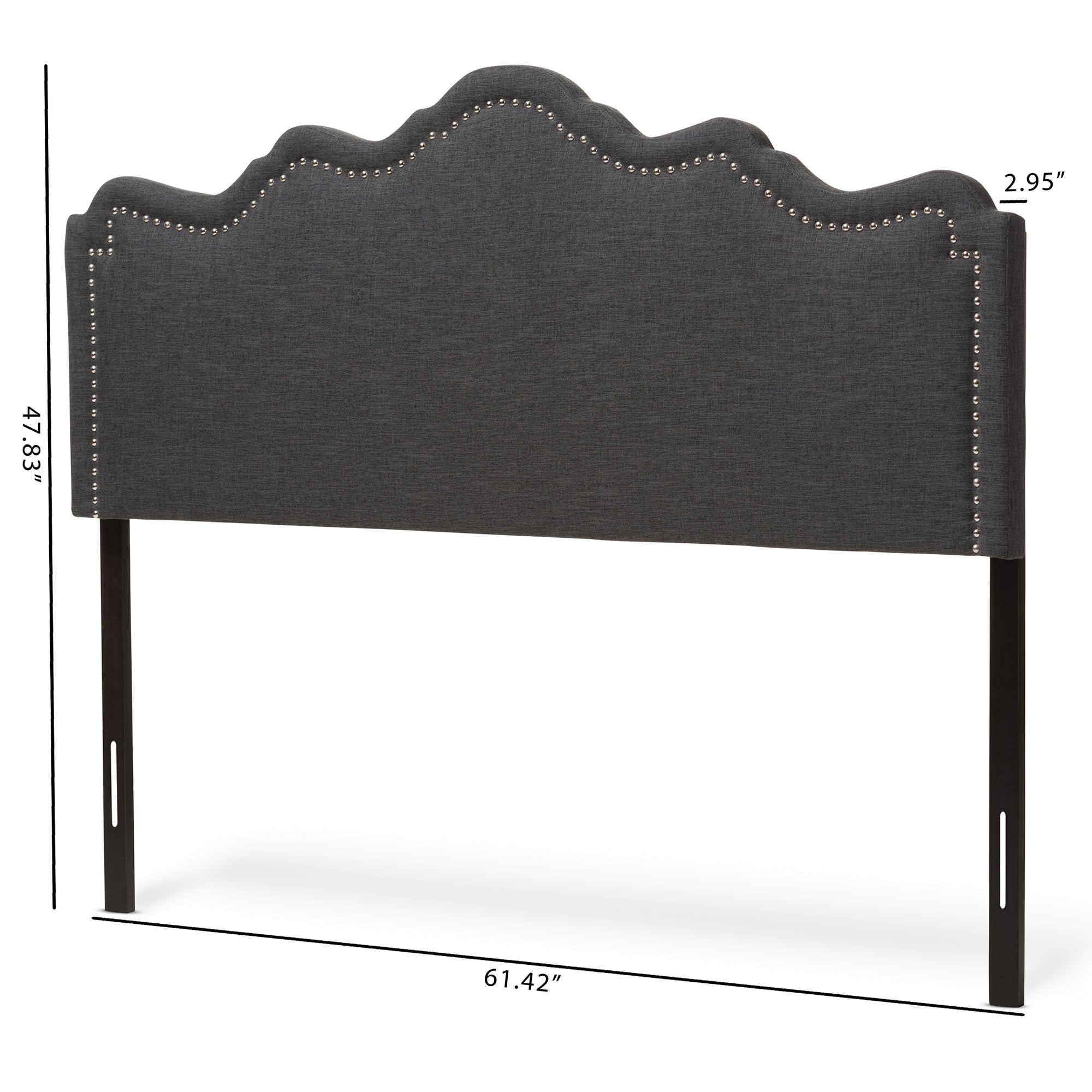 Baxton Studio Nadeen Modern and Contemporary Dark Grey Fabric Queen Size Headboard