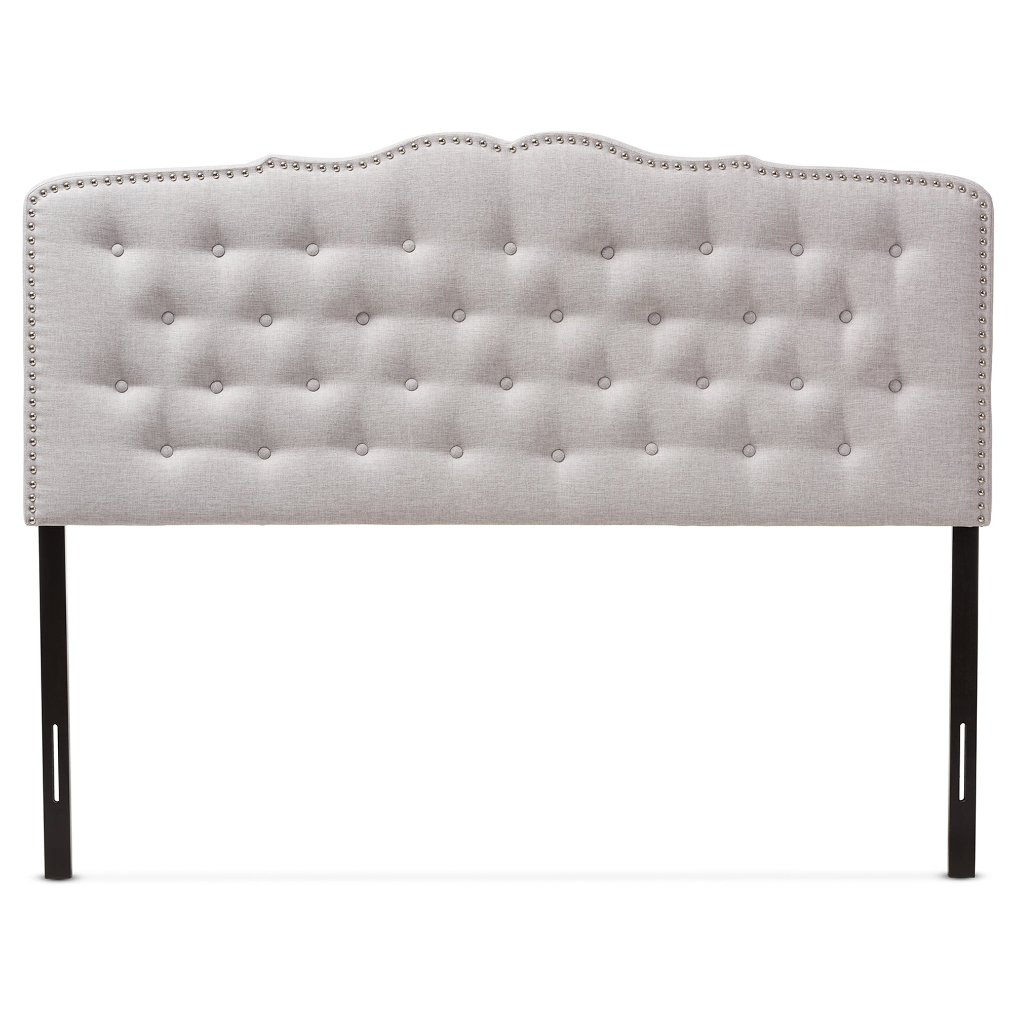Baxton Studio Lucy Modern and Contemporary Greyish Beige Fabric King Size Headboard