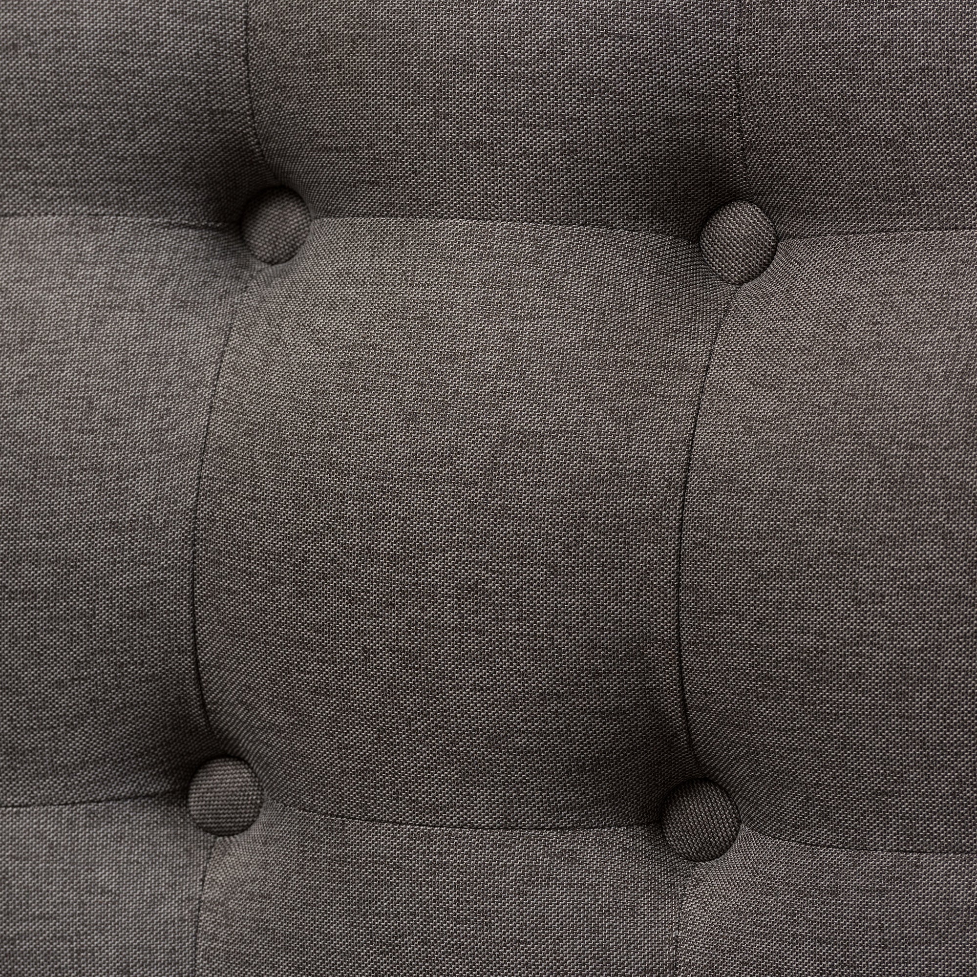 Baxton Studio Melody Mid-Century Modern Grey Fabric and Natural Wood Finishing 3-Seater Settee Bench