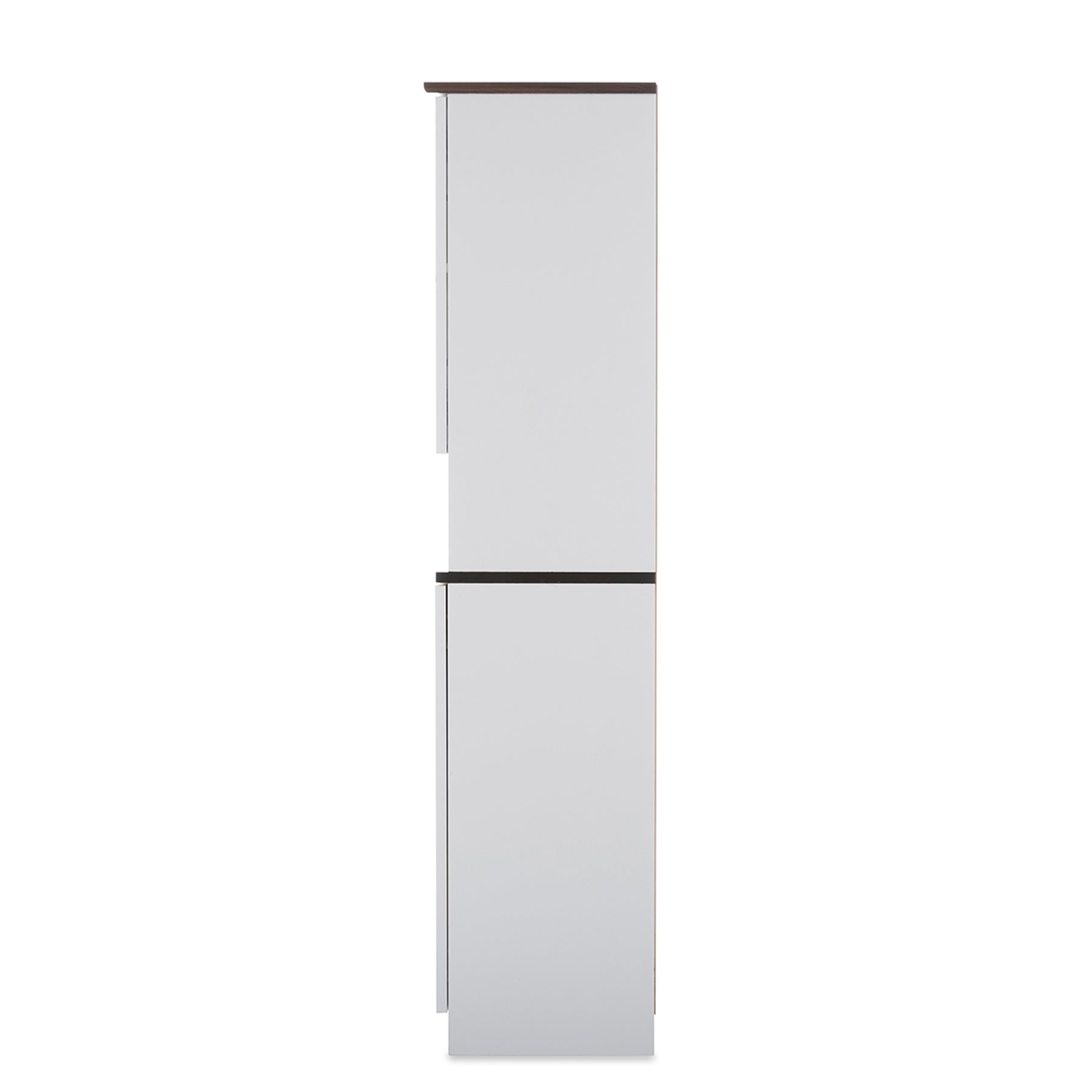 Baxton Studio Lauren Modern and Contemporary Two-tone White and Dark Brown Buffet and Hutch Kitchen Cabinet