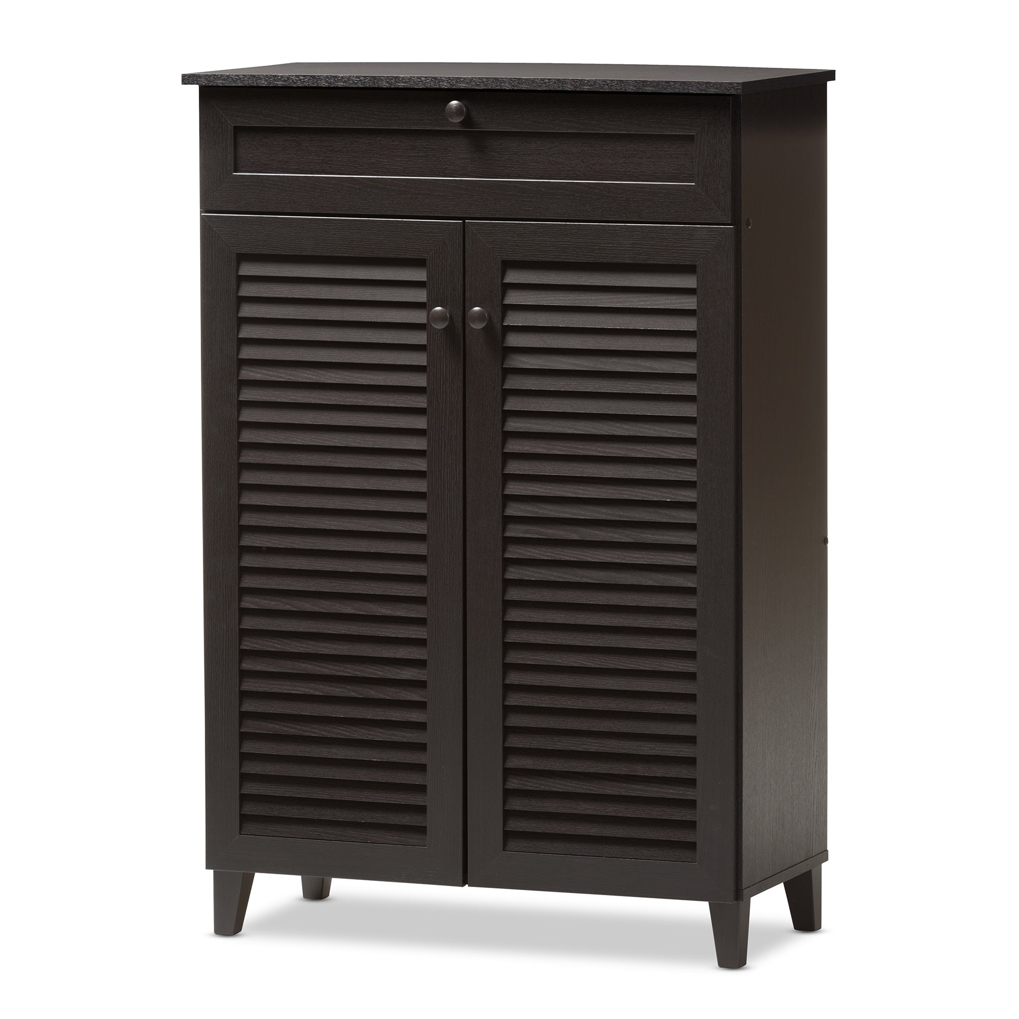 Baxton Studio Harding Espresso Shoe-Storage Cabinet