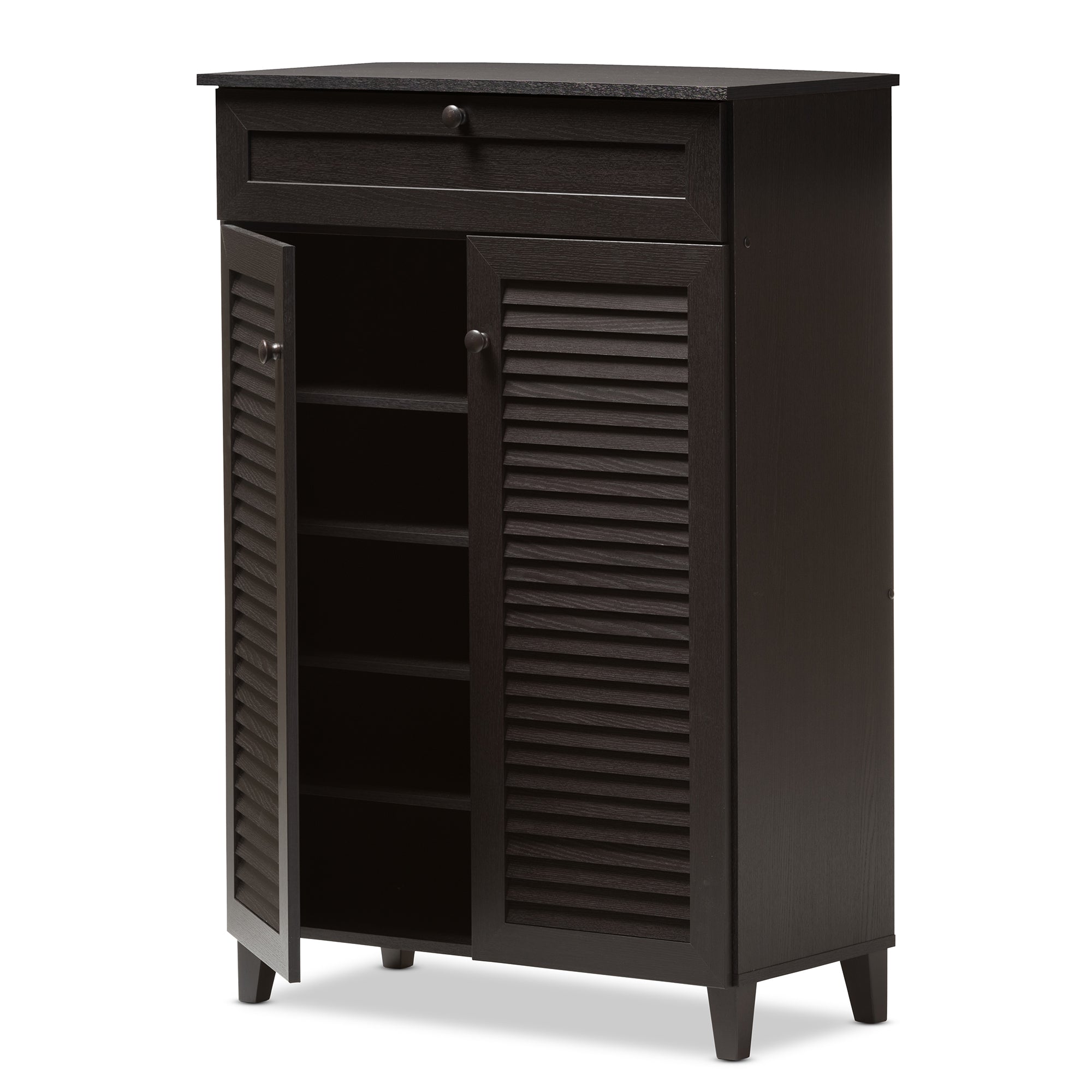 Baxton Studio Harding Espresso Shoe-Storage Cabinet