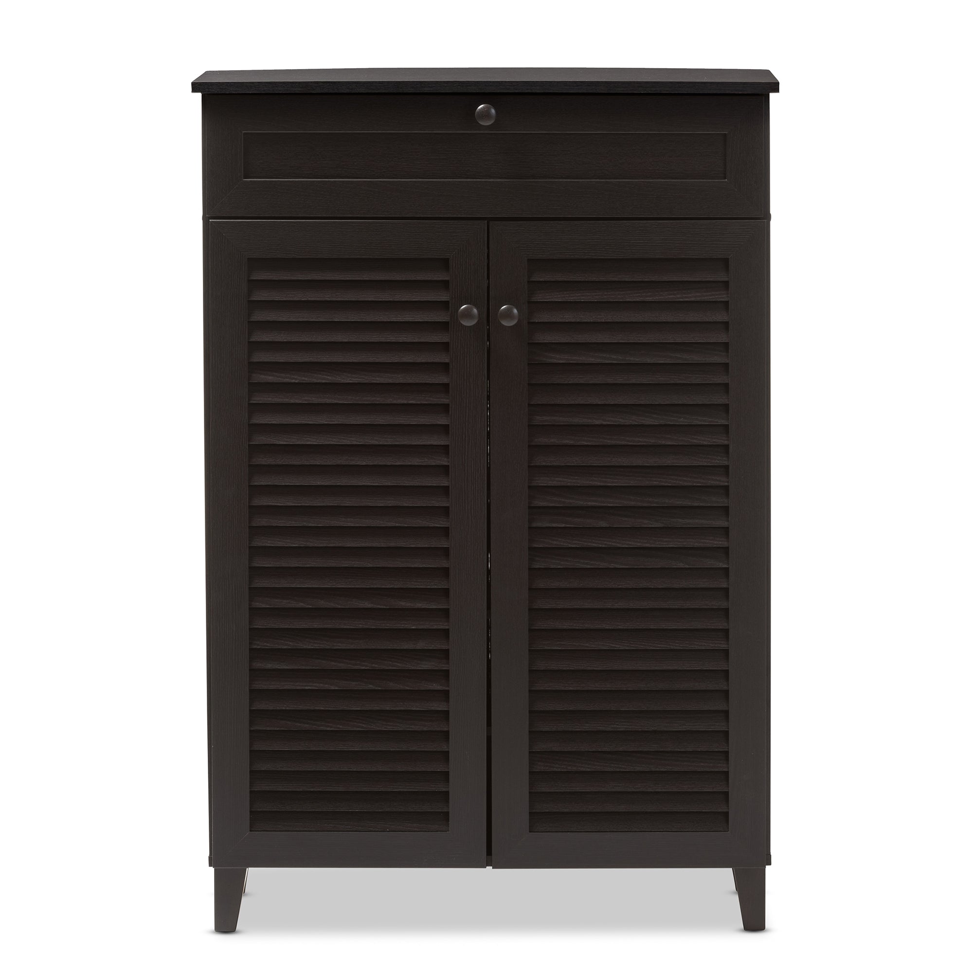 Baxton Studio Harding Espresso Shoe-Storage Cabinet