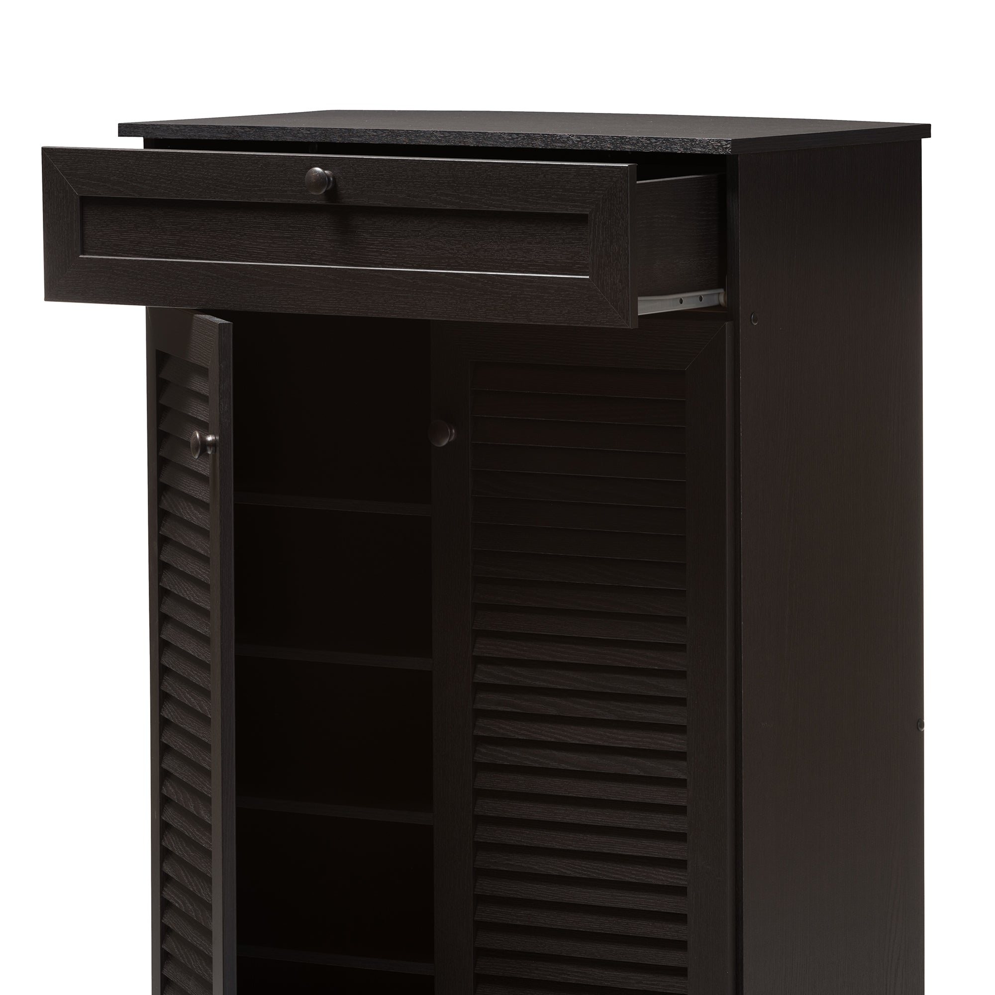 Baxton Studio Harding Espresso Shoe-Storage Cabinet