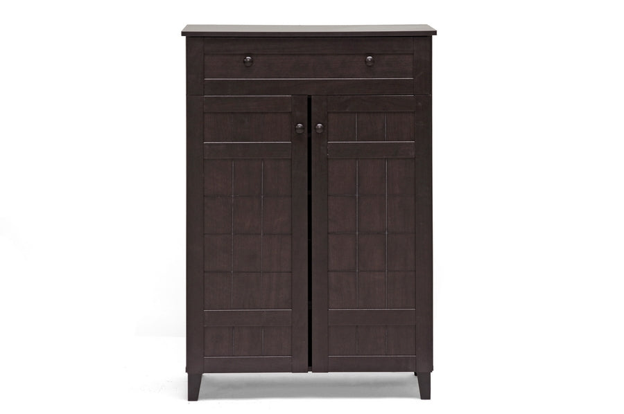 Glidden Dark Brown Wood Modern Shoe Cabinet (Tall)