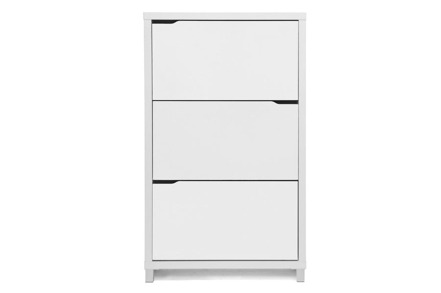 Baxton Studio Simms White Modern Shoe Cabinet