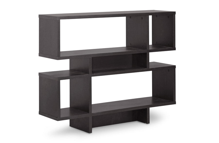 Baxton Studio Cassidy 4-Level Dark Brown Modern Bookshelf
