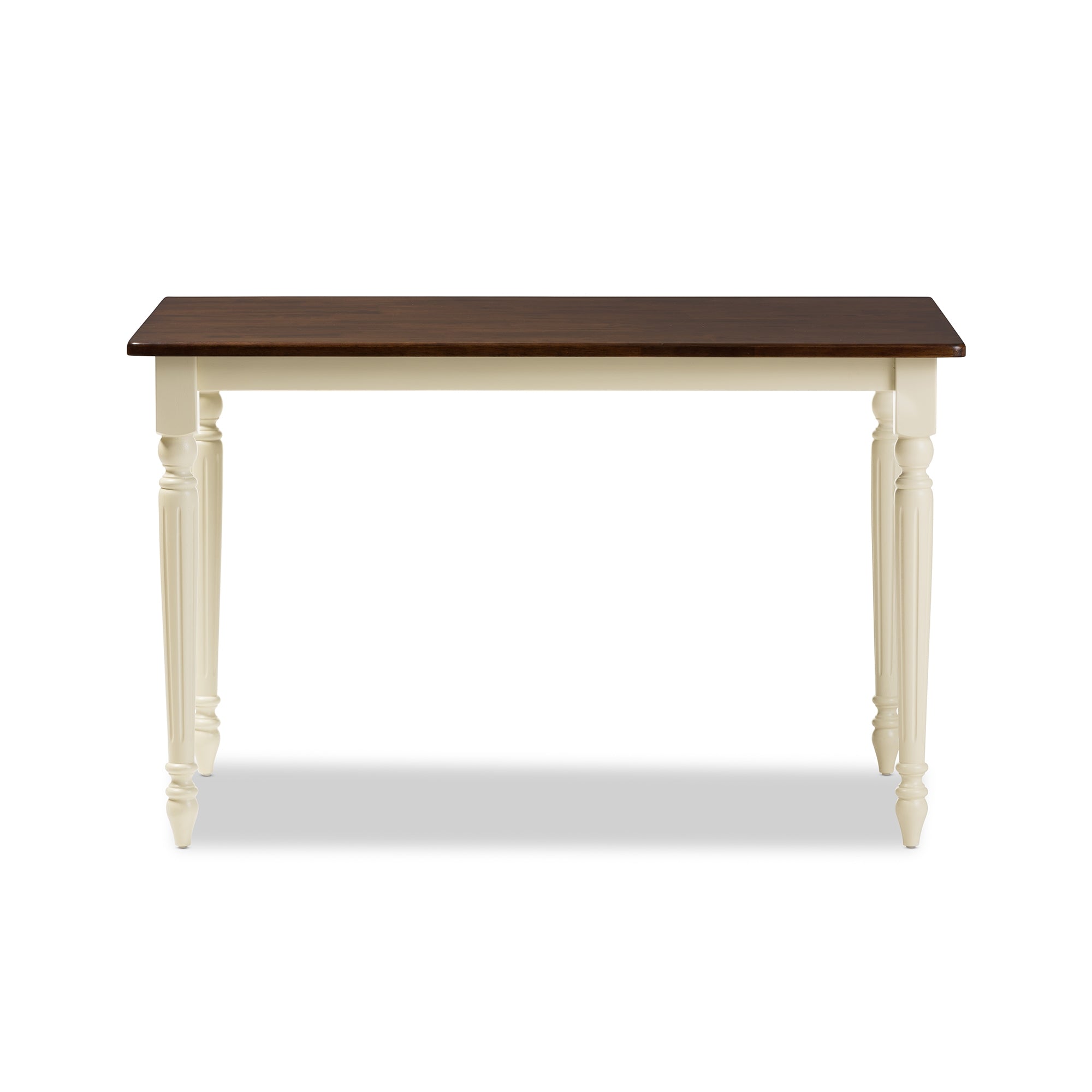 Baxton Studio Napoleon French Country Cottage Buttermilk and "Cherry" Brown Finishing Wood Dining Table