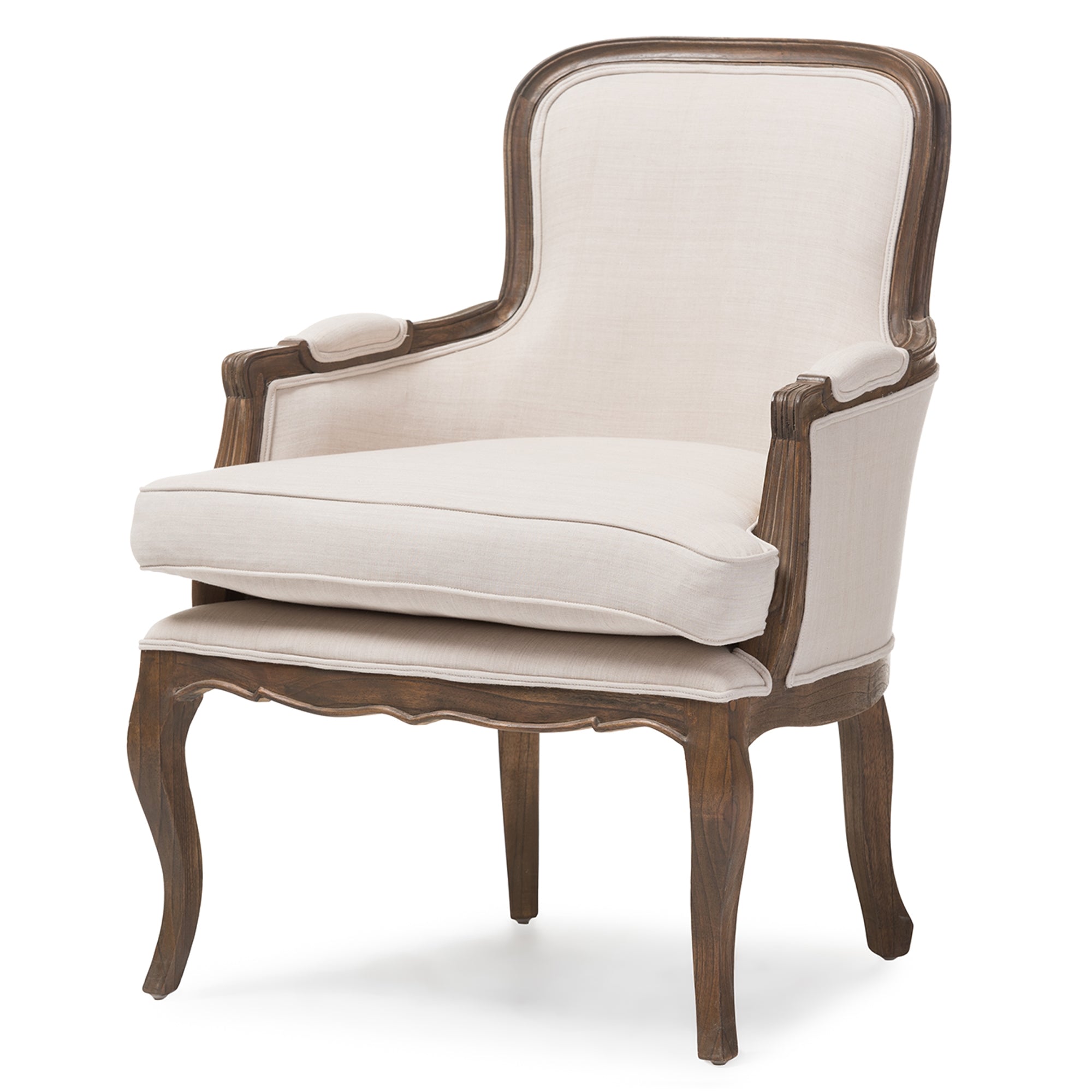 Baxton Studio Napoleon Traditional French Accent Chair-Ash