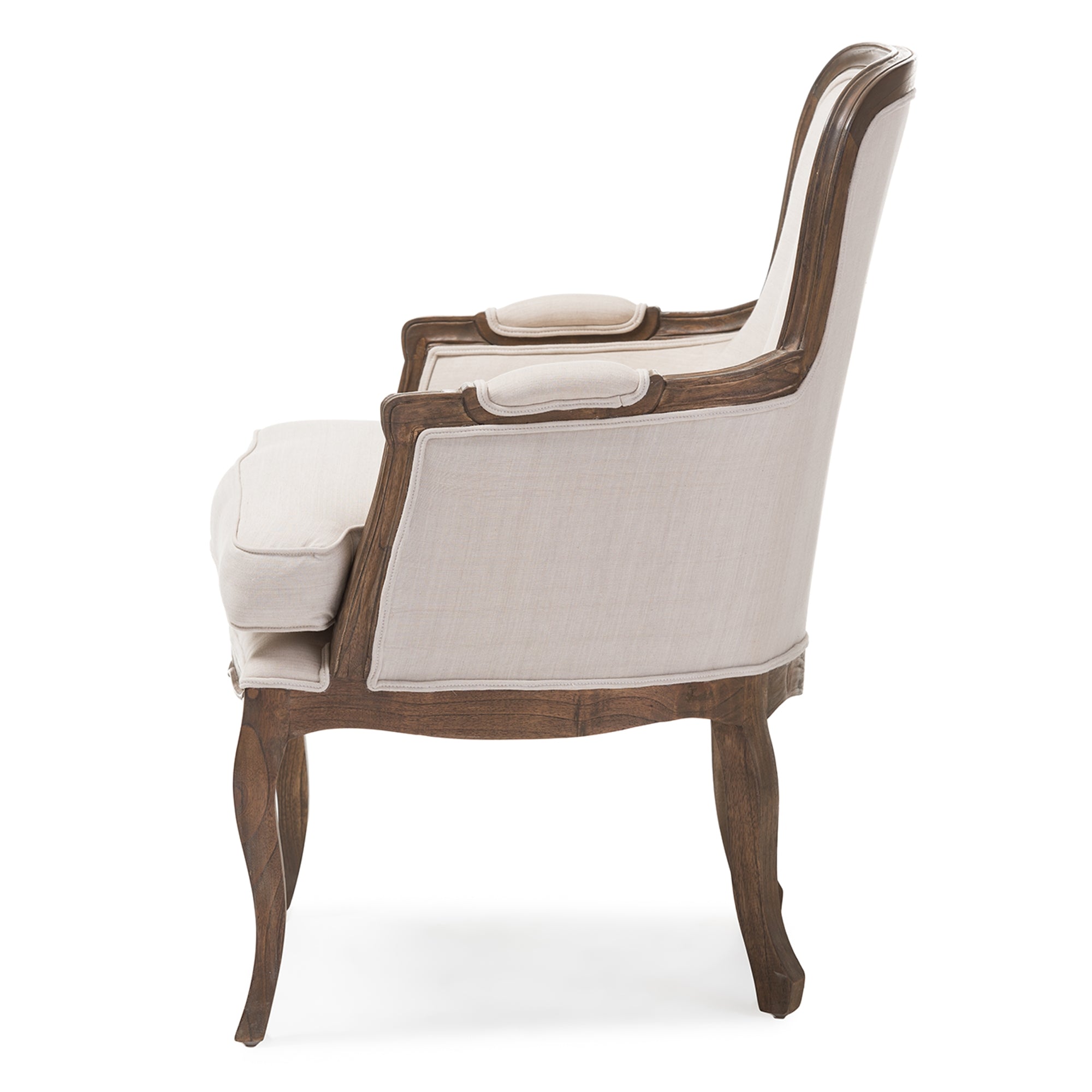 Baxton Studio Napoleon Traditional French Accent Chair-Ash