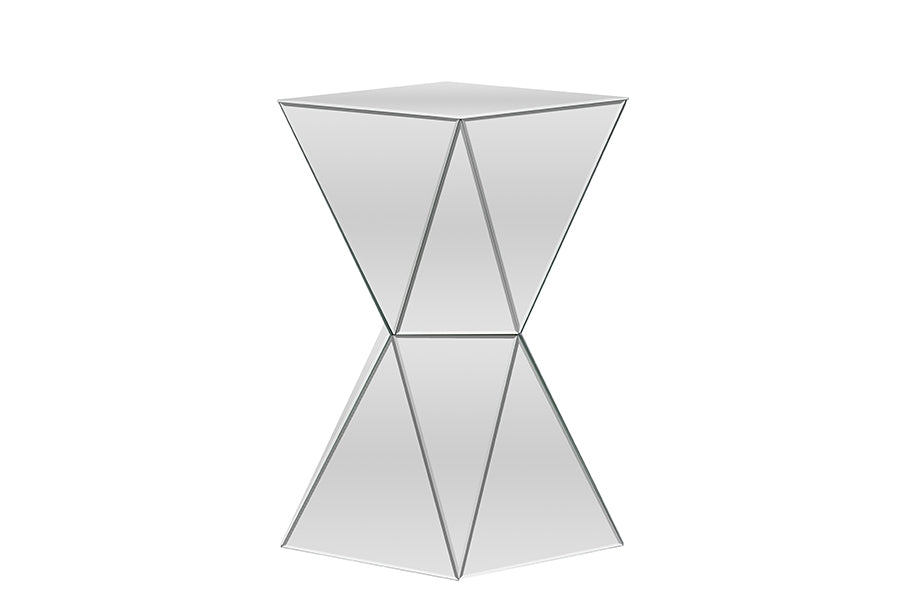 Baxton Studio Rebecca Contemporary Multi-Faceted Mirrored Side TableOne (1) End Table