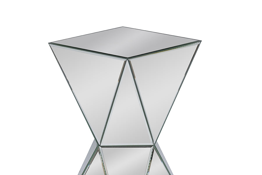 Baxton Studio Rebecca Contemporary Multi-Faceted Mirrored Side TableOne (1) End Table