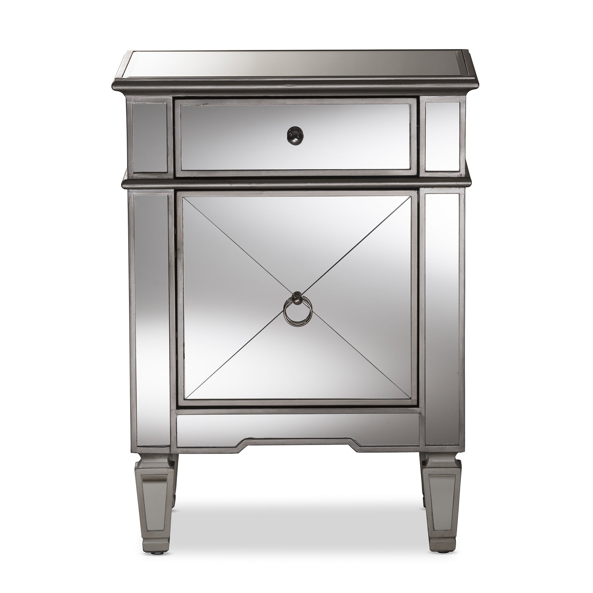 Baxton Studio Claudia Hollywood Regency Glamour Style Mirrored End Table