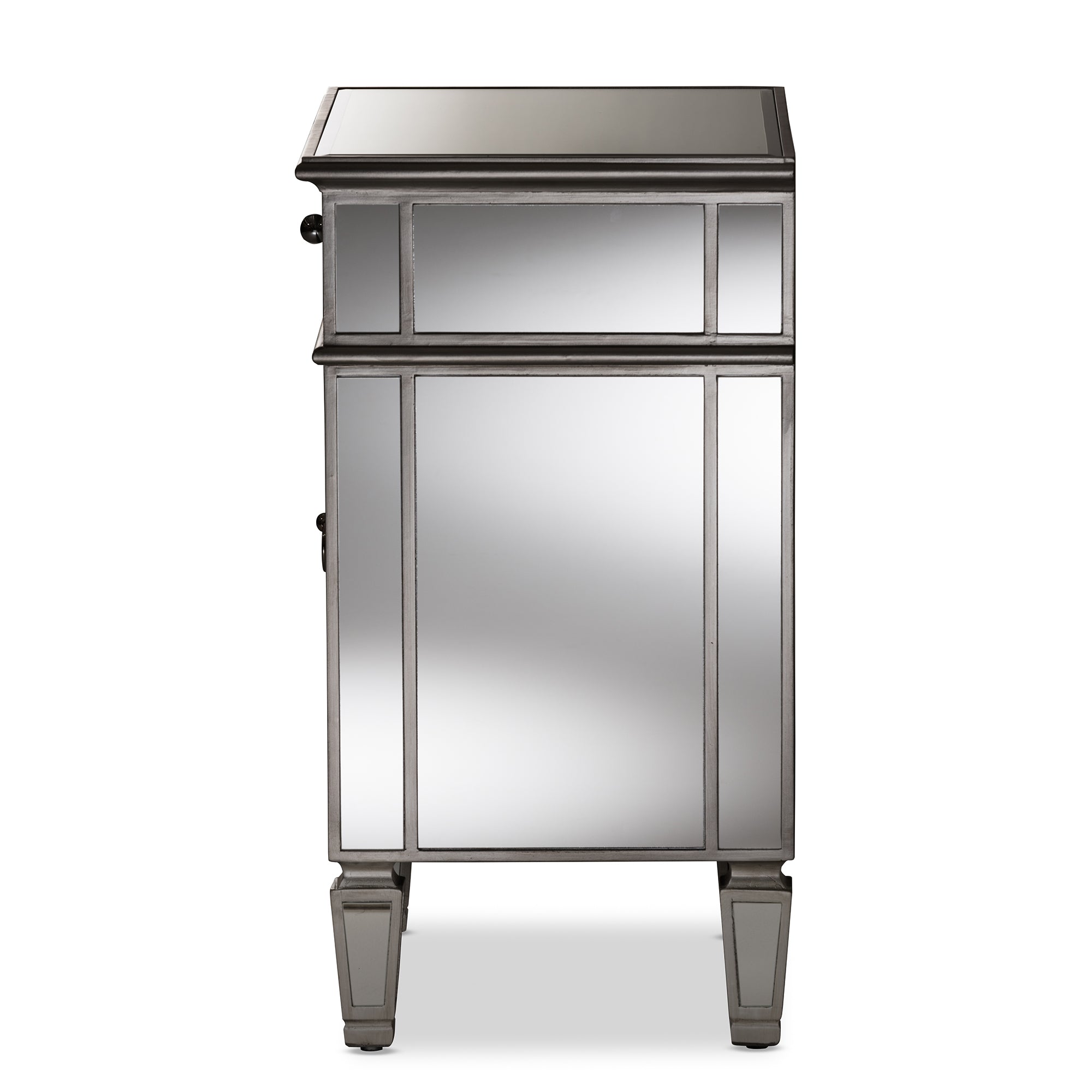 Baxton Studio Claudia Hollywood Regency Glamour Style Mirrored End Table
