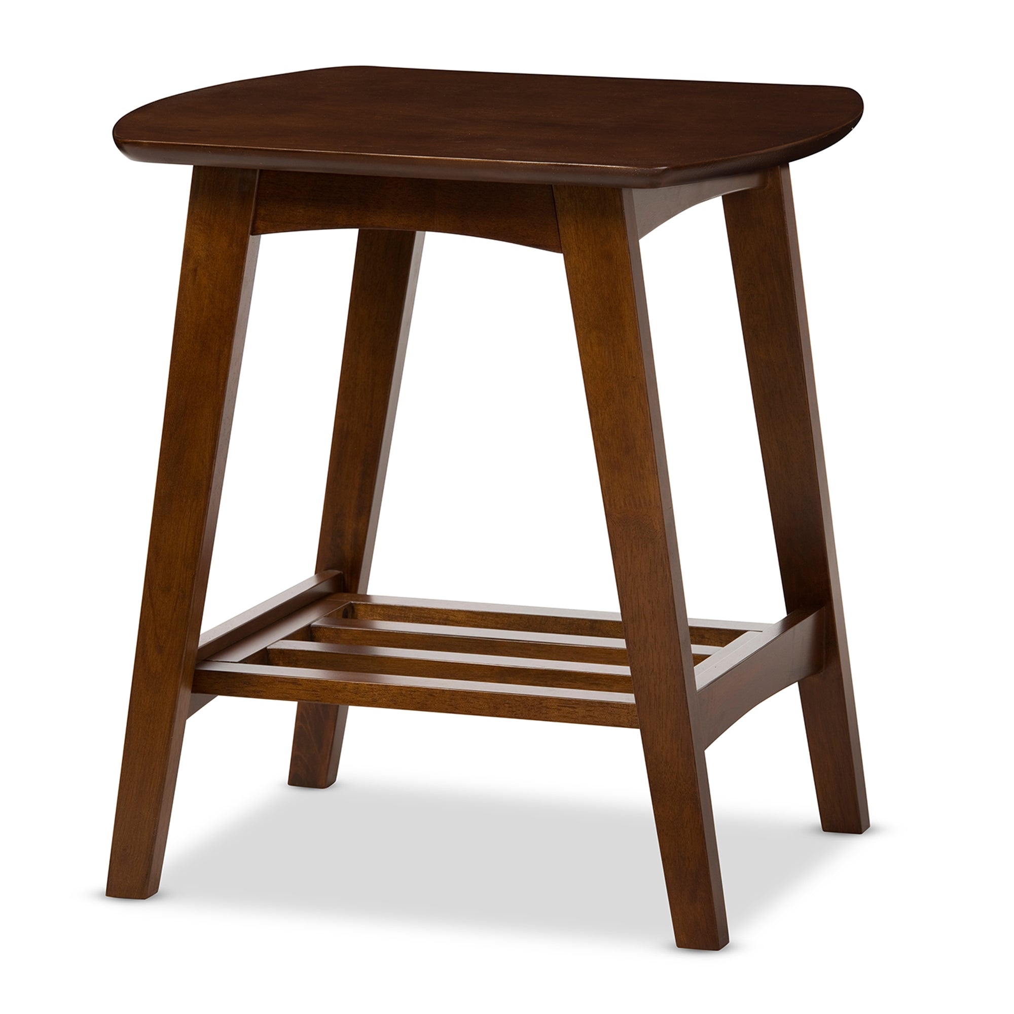 Baxton Studio Sacramento Mid-century Modern Scandinavian Style Dark Walnut End Table